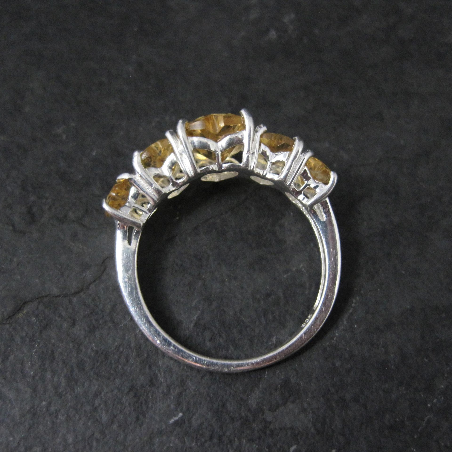 Estate Sterling Citrine Heart Ring Size 7.5 Chuck Clemency