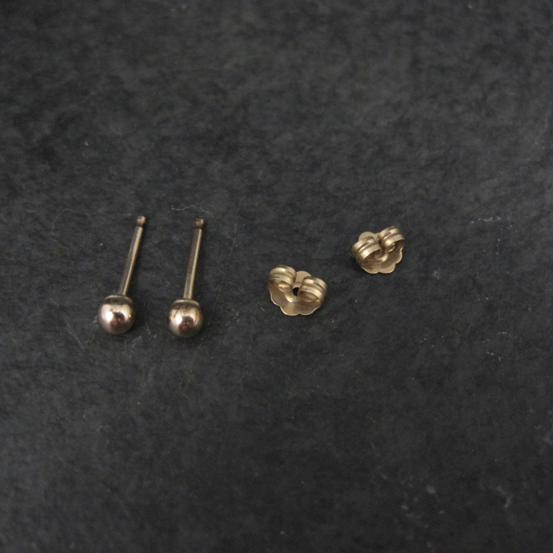 Vintage 3mm Gold Ball Stud Earrings 14K Gold Filled New Old Stock