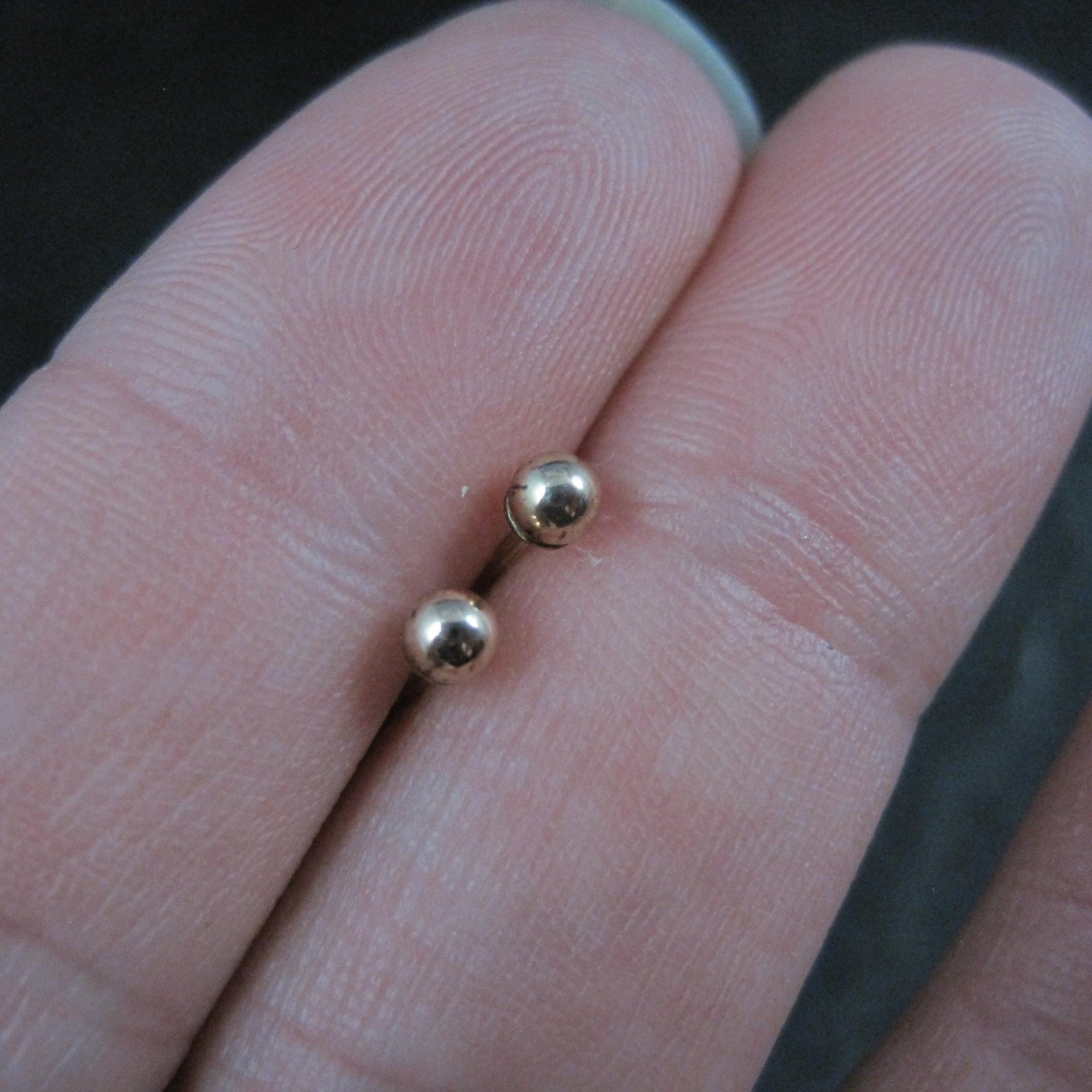 Vintage 3mm Gold Ball Stud Earrings 14K Gold Filled New Old Stock