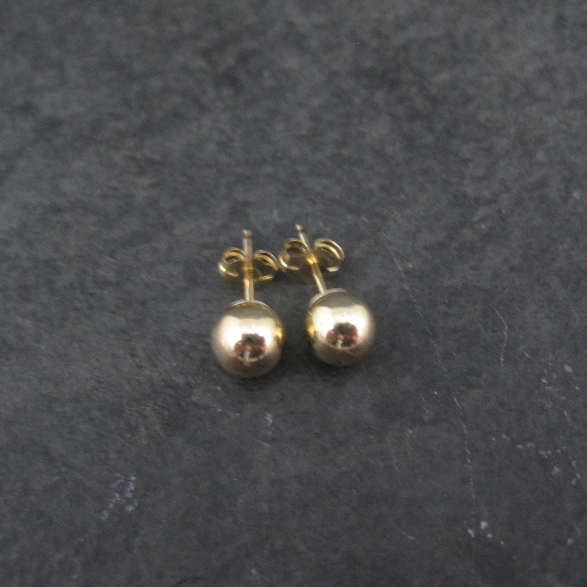 6mm Gold Ball Stud Earrings 14K Gold Filled New Old Stock