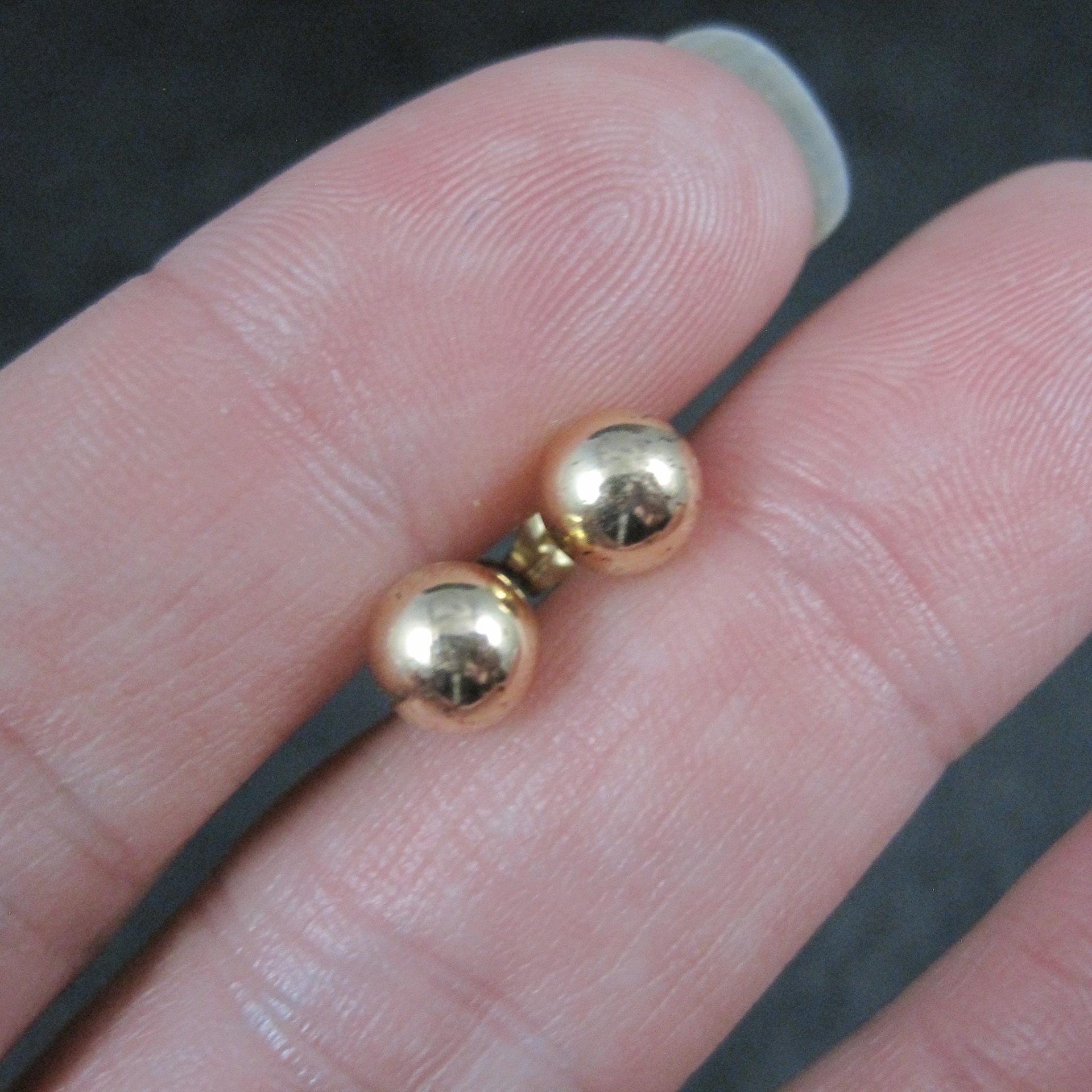 6mm Gold Ball Stud Earrings 14K Gold Filled New Old Stock
