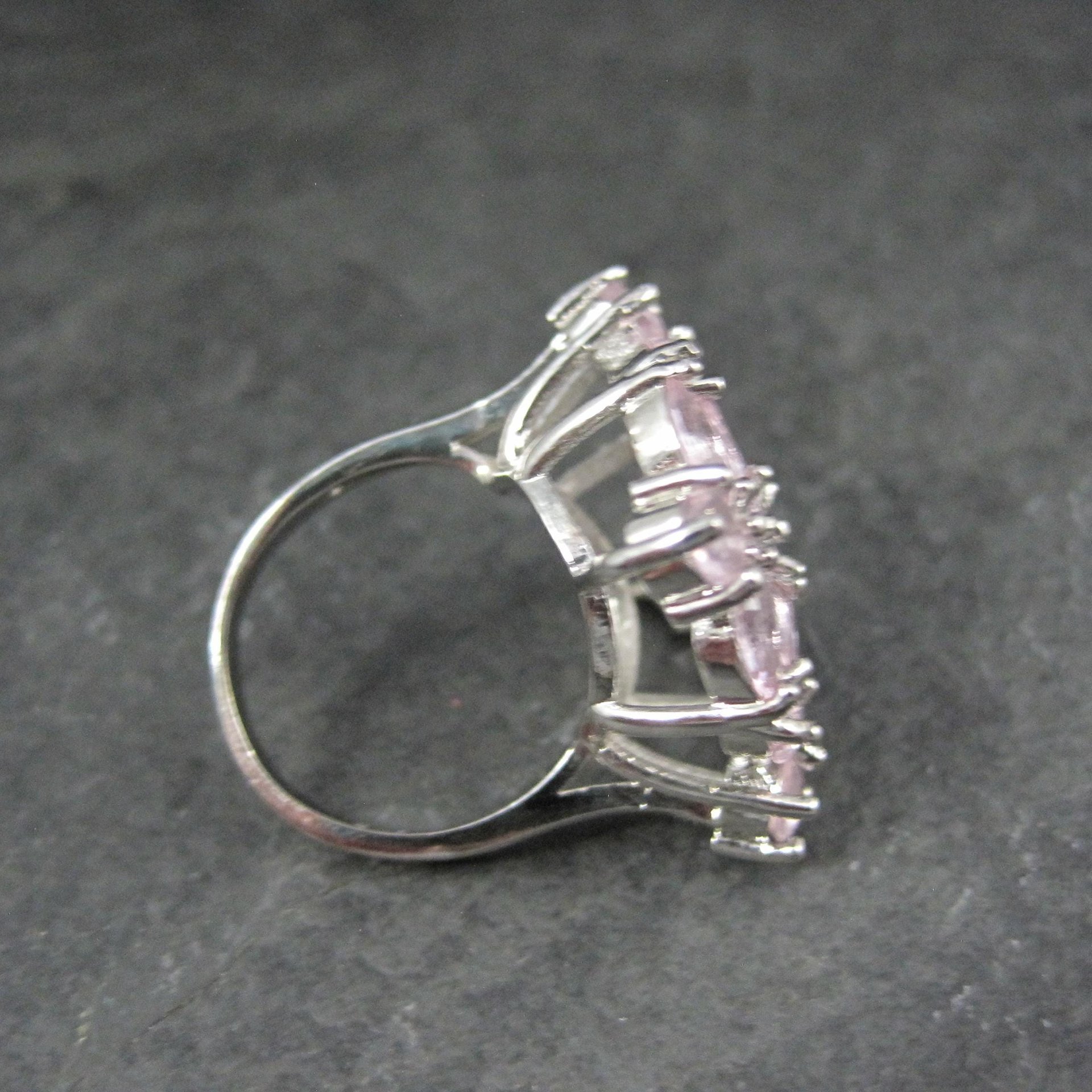 Pink Cz Cocktail Ring Size 7 Sterling Silver