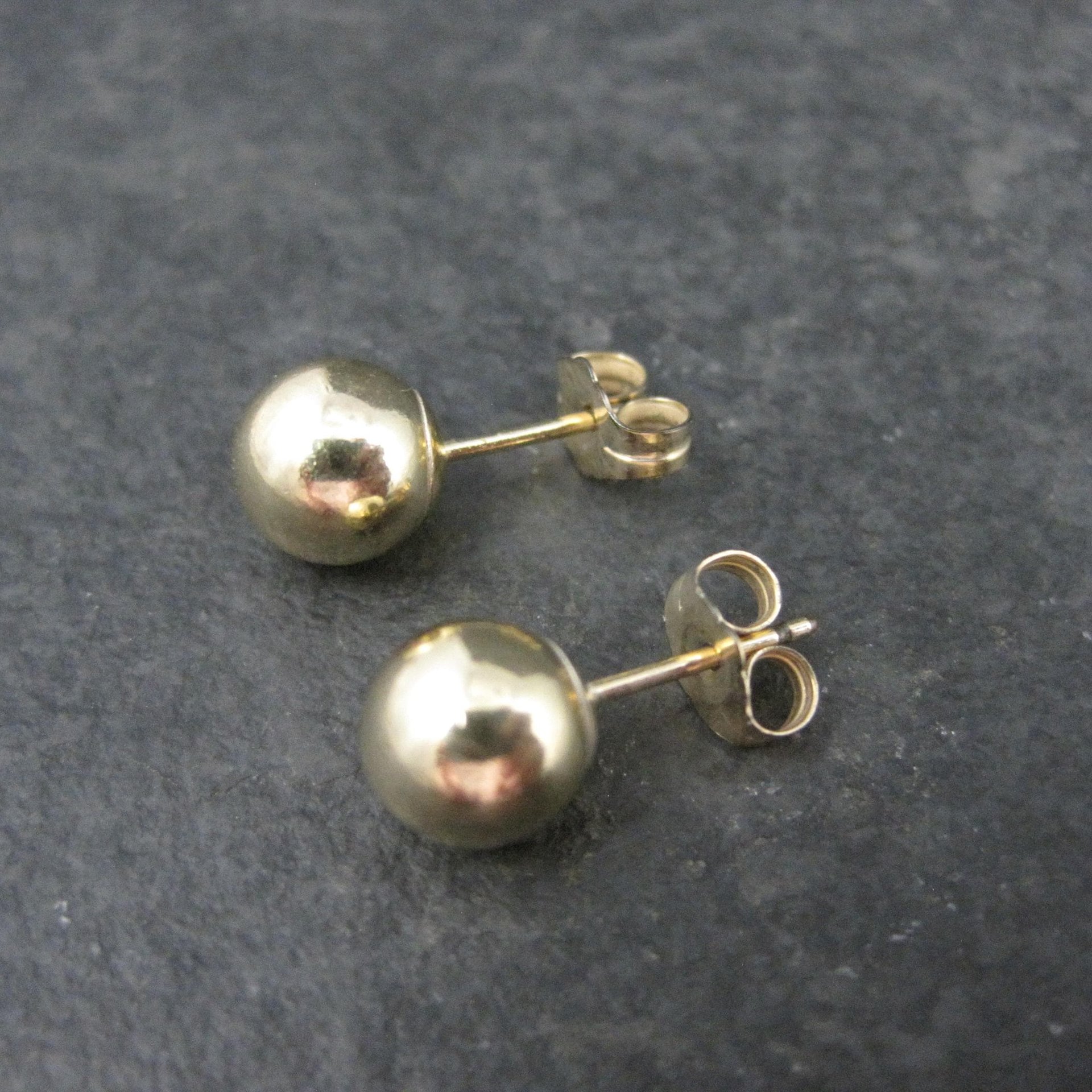 7mm Gold Ball Stud Earrings 14K Gold Filled New Old Stock