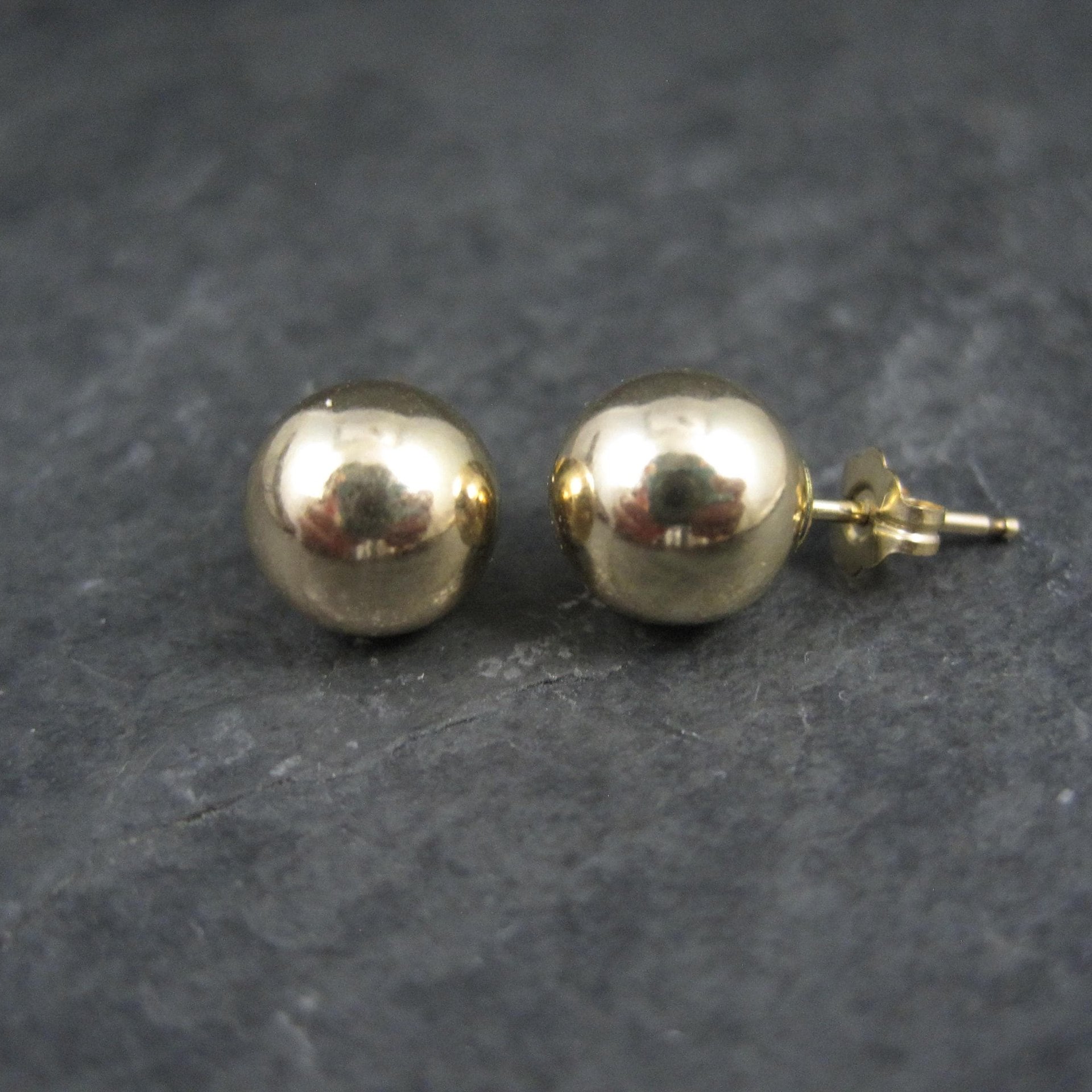 8mm Gold Ball Stud Earrings 14K Gold Filled New Old Stock