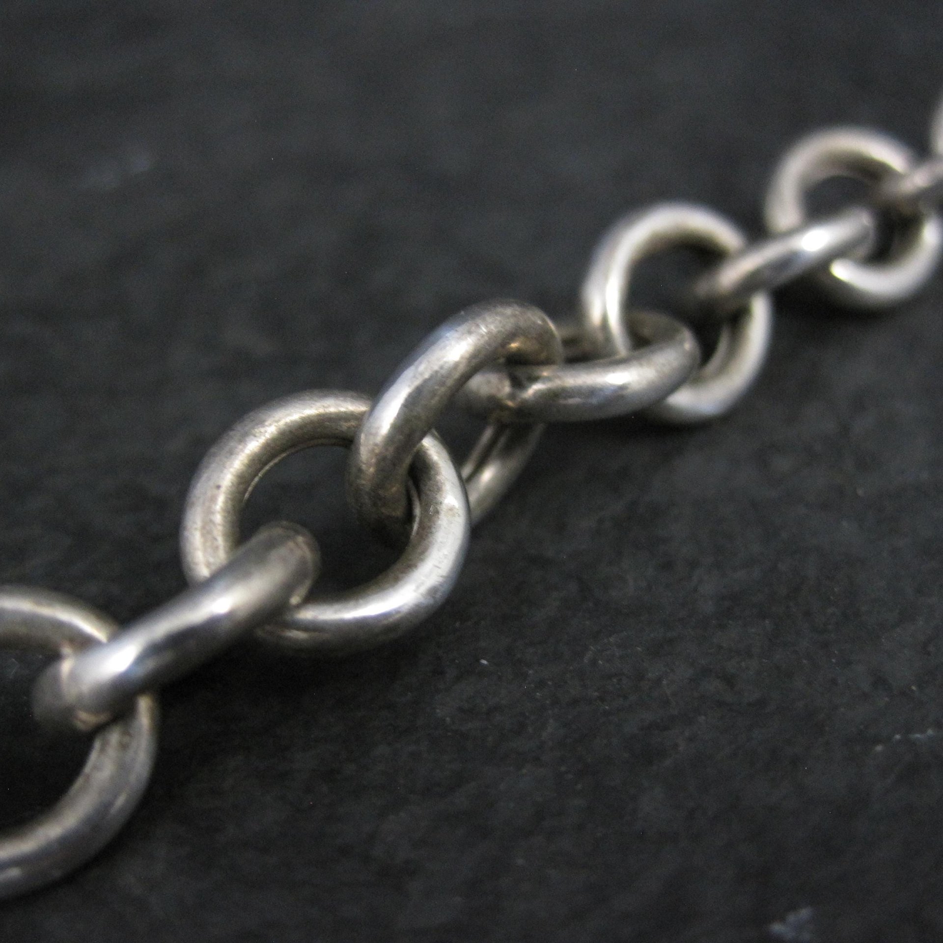 Italian Sterling Heart Charm Bracelet 7.5 Inches Vintage Silver 8mm