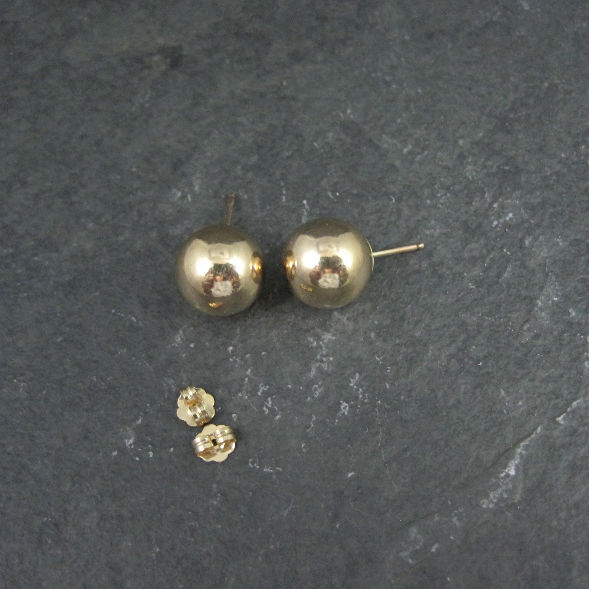 10mm Gold Ball Stud Earrings 14K Gold Filled New Old Stock