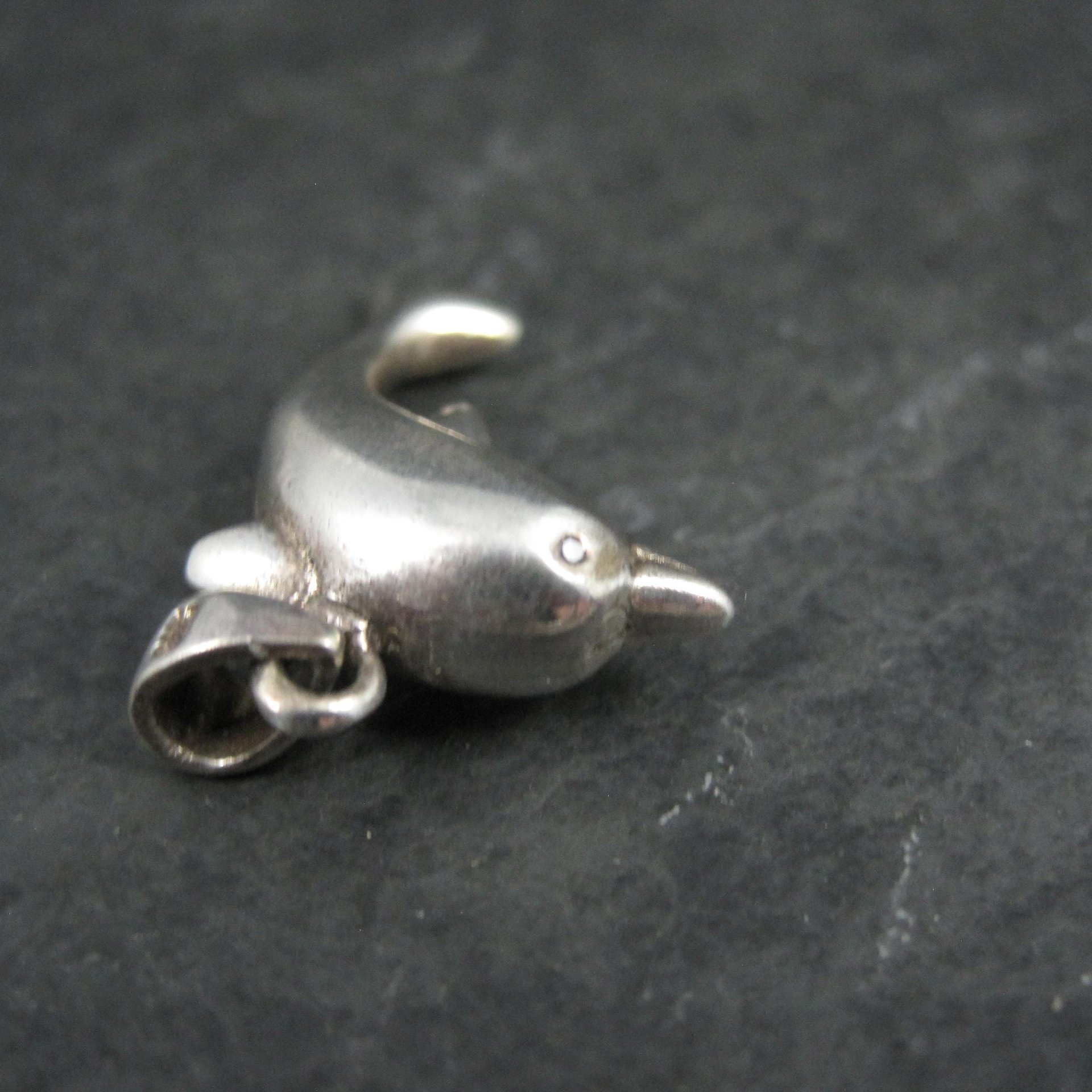 Vintage 3D Dolphin Pendant Sterling Silver