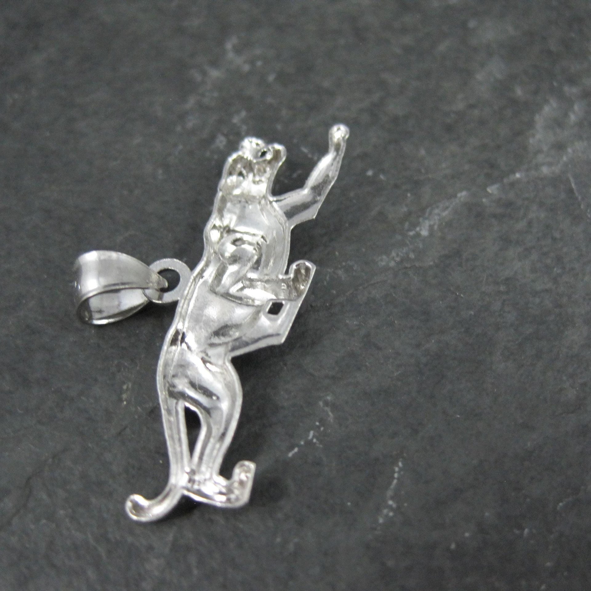 Vintage Sterling Panther Pendant Cougar Puma Cat Jewelry