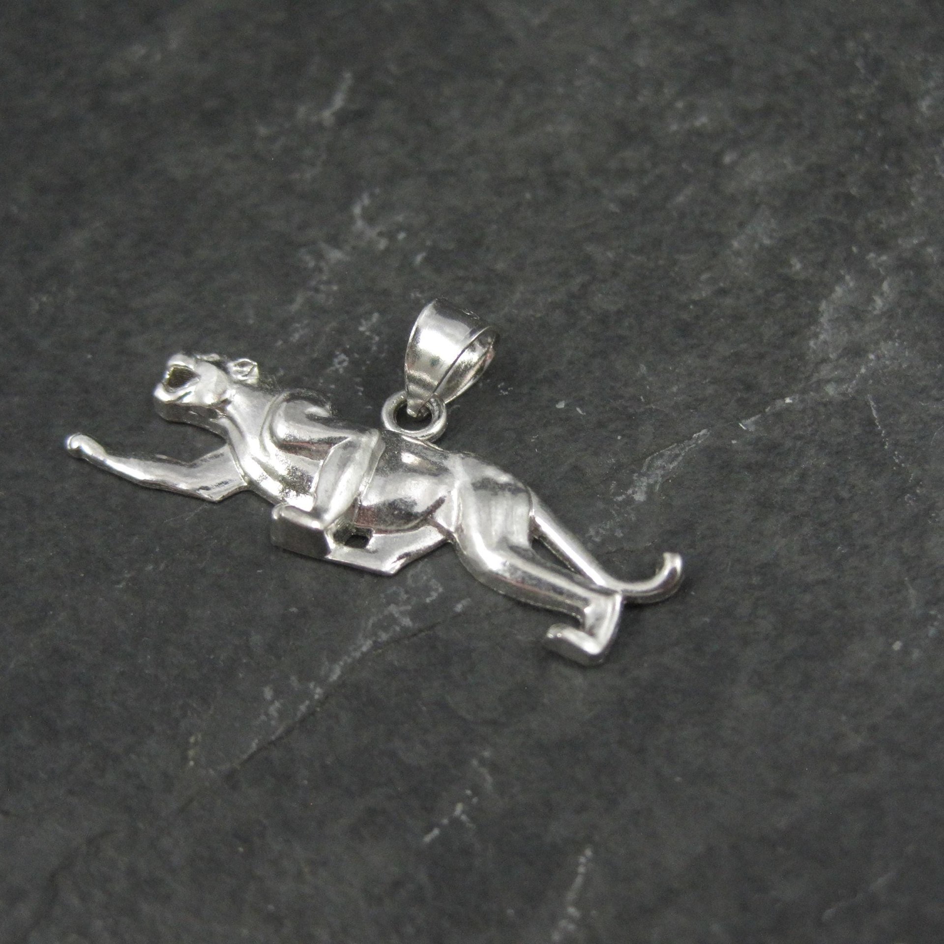 Vintage Sterling Panther Pendant Cougar Puma Cat Jewelry