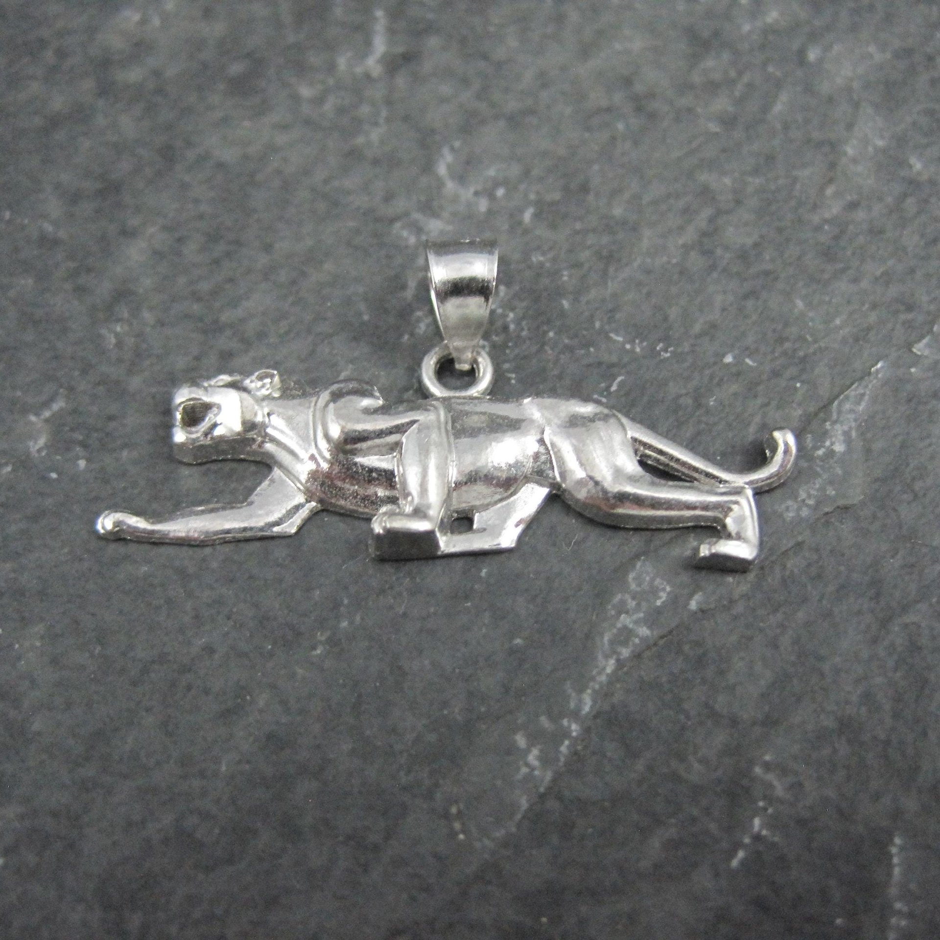 Vintage Sterling Panther Pendant Cougar Puma Cat Jewelry