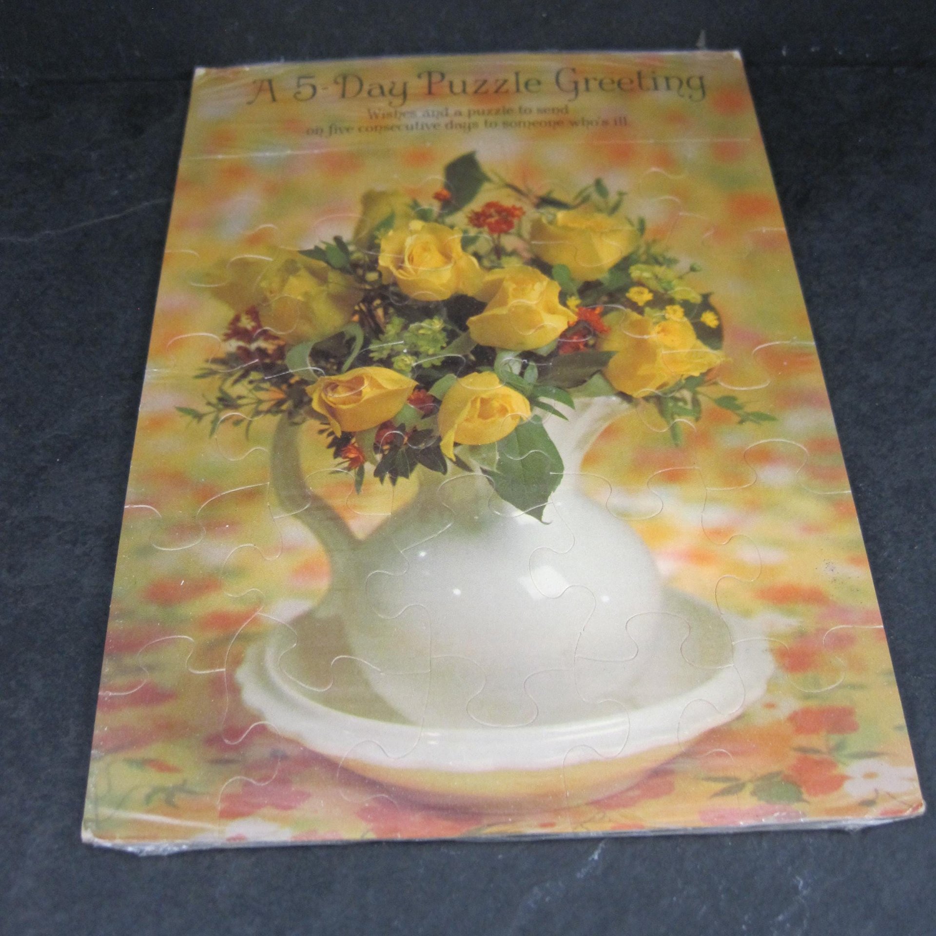 Vintage 5 Day Get Well Puzzle Greeting Card Hallmark
