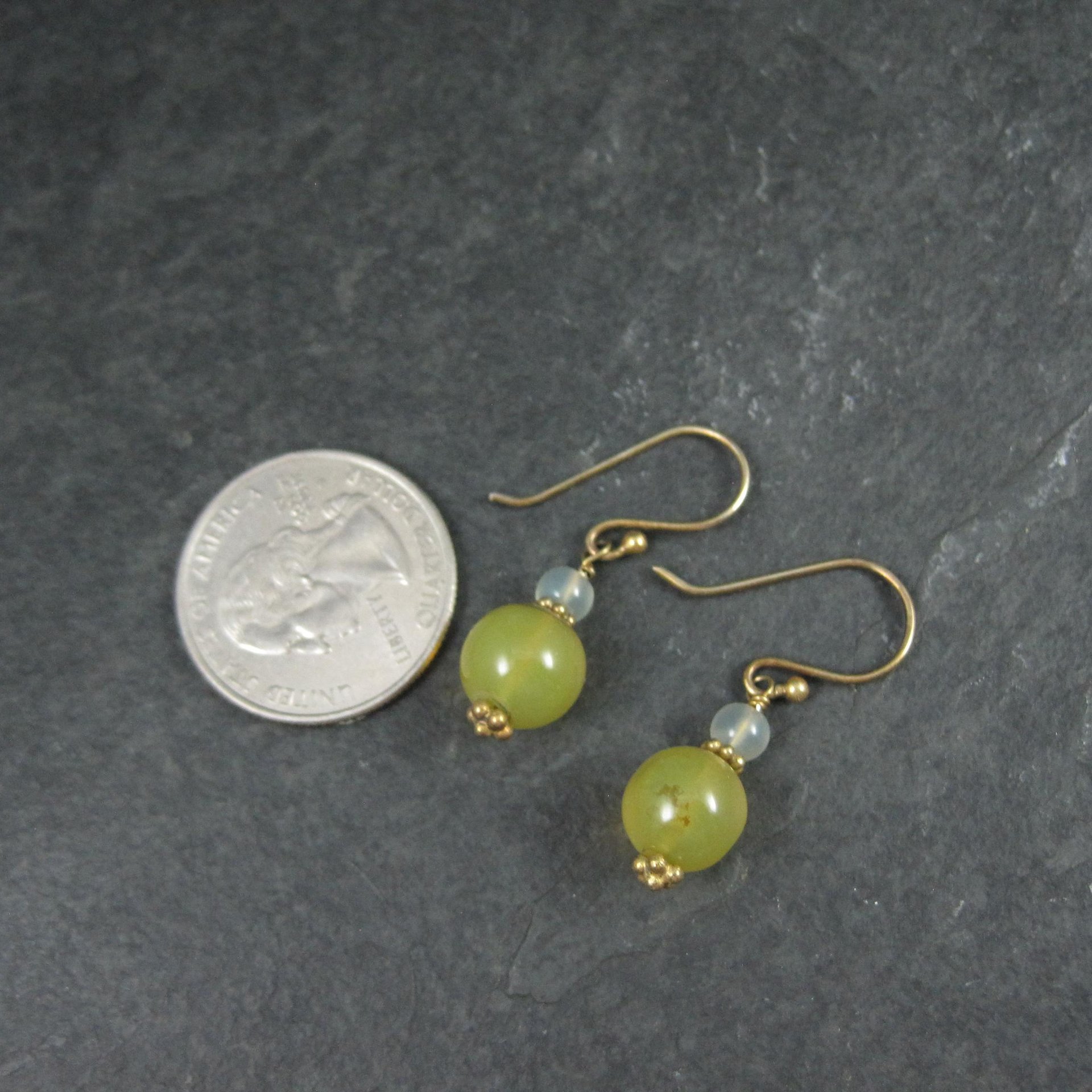 Yellow Quartz Dangle Earrings Gold Filled Earwires