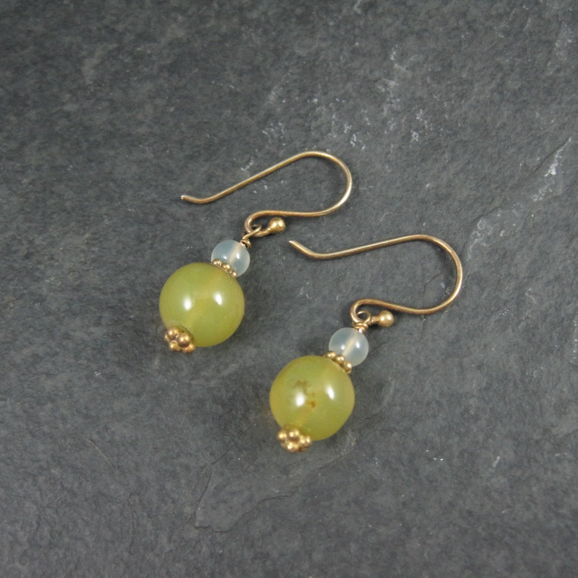 Yellow Quartz Dangle Earrings Gold Filled Earwires