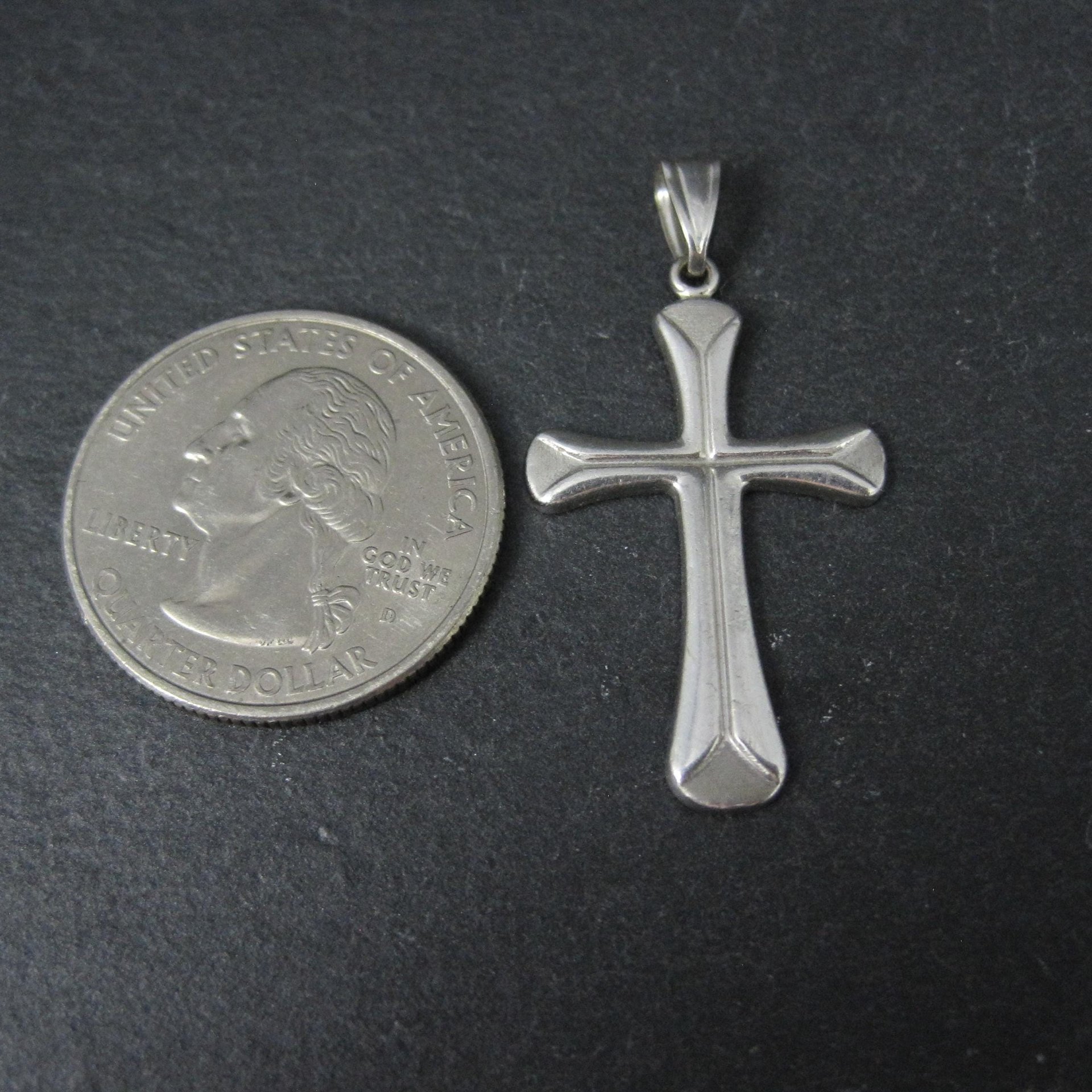 Vintage 14K White Gold Cross Pendant