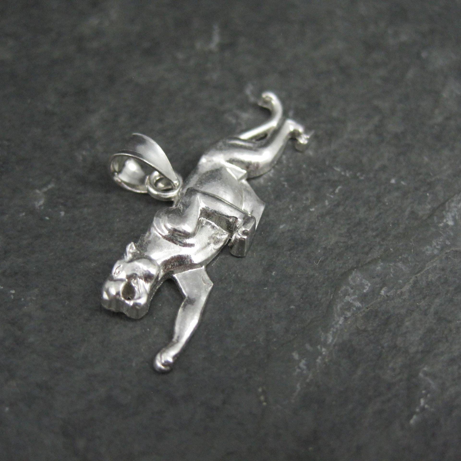 Vintage Sterling Panther Pendant Cougar Puma Cat Jewelry