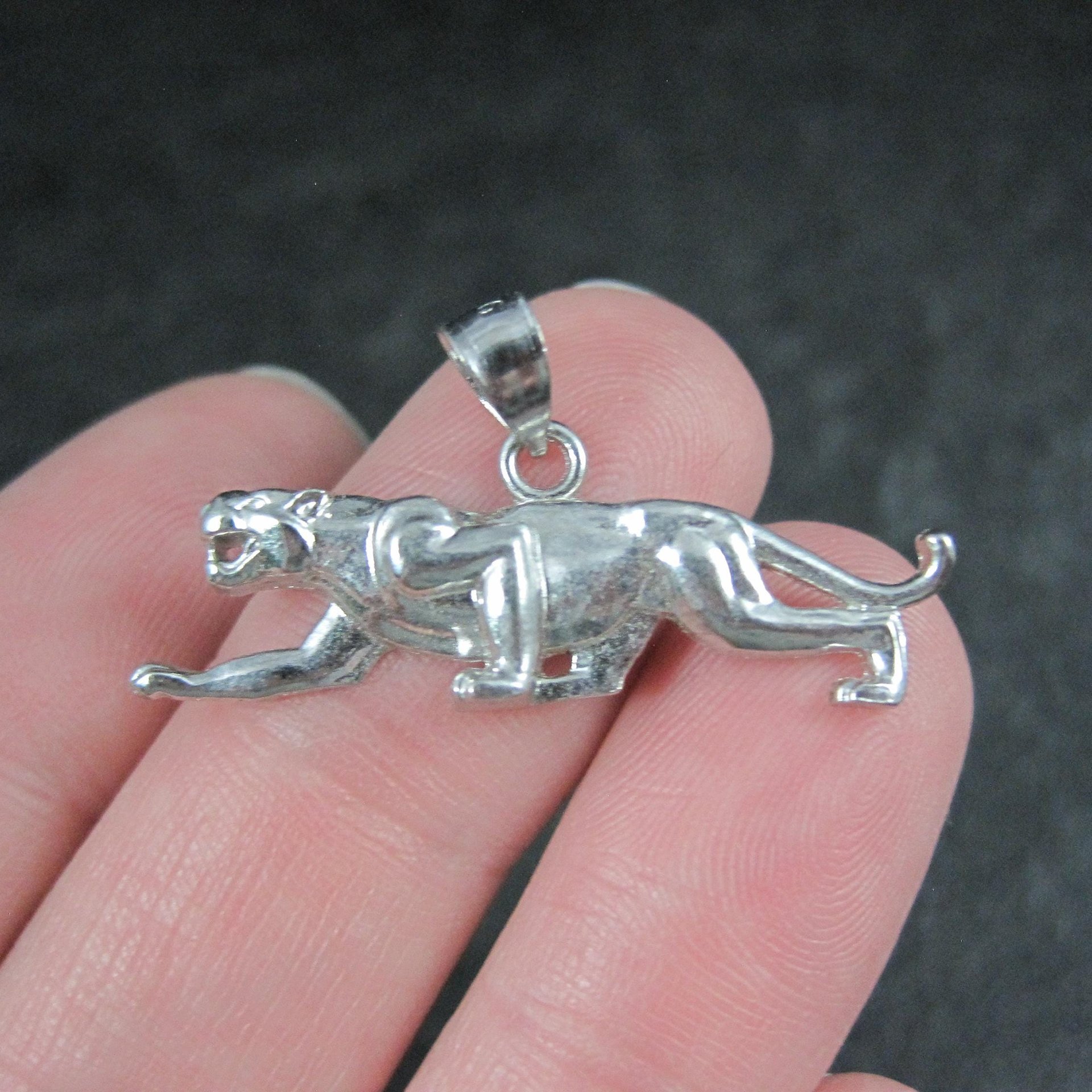 Vintage Sterling Panther Pendant Cougar Puma Cat Jewelry