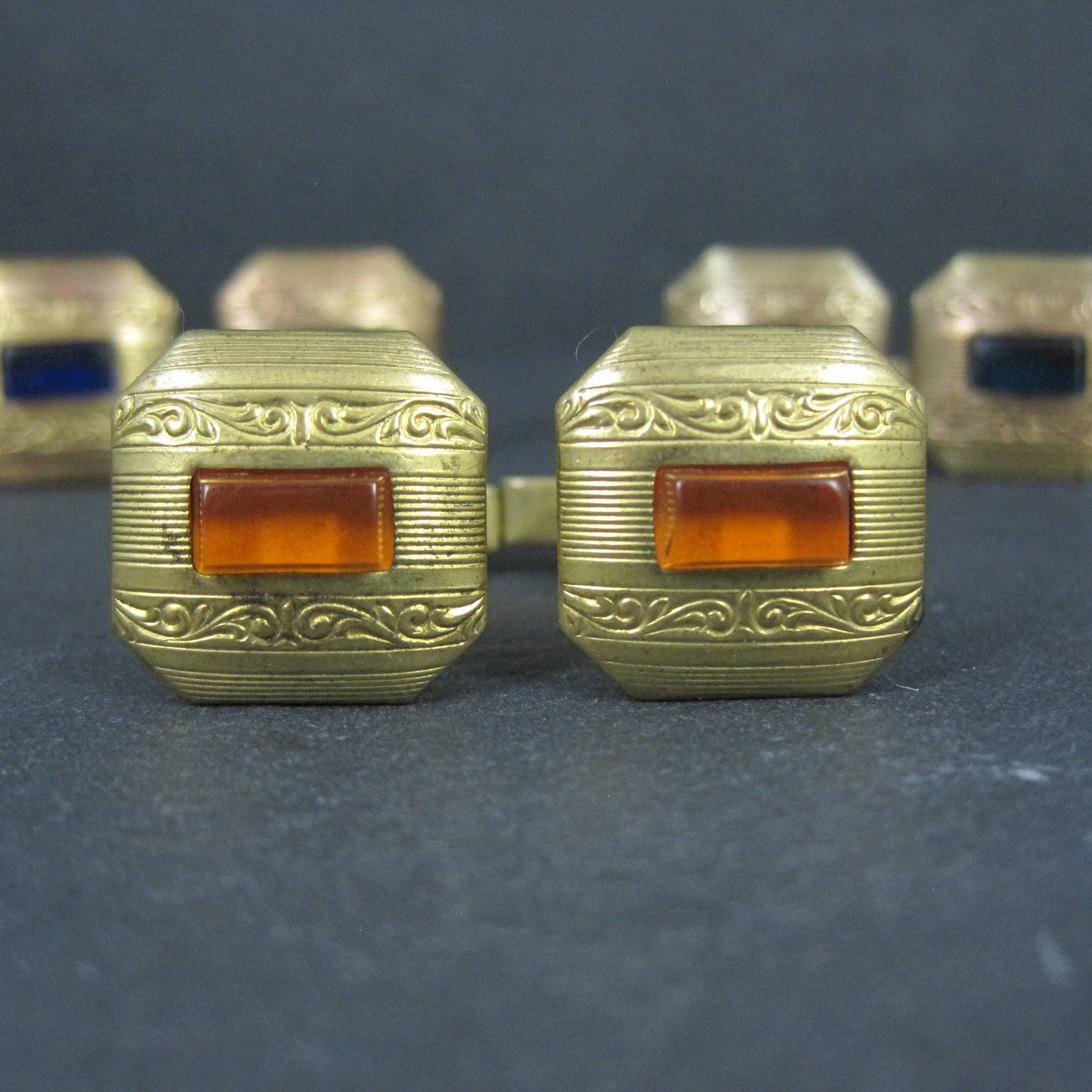 Set of 3 Sets Vintage Art Deco Cufflinks