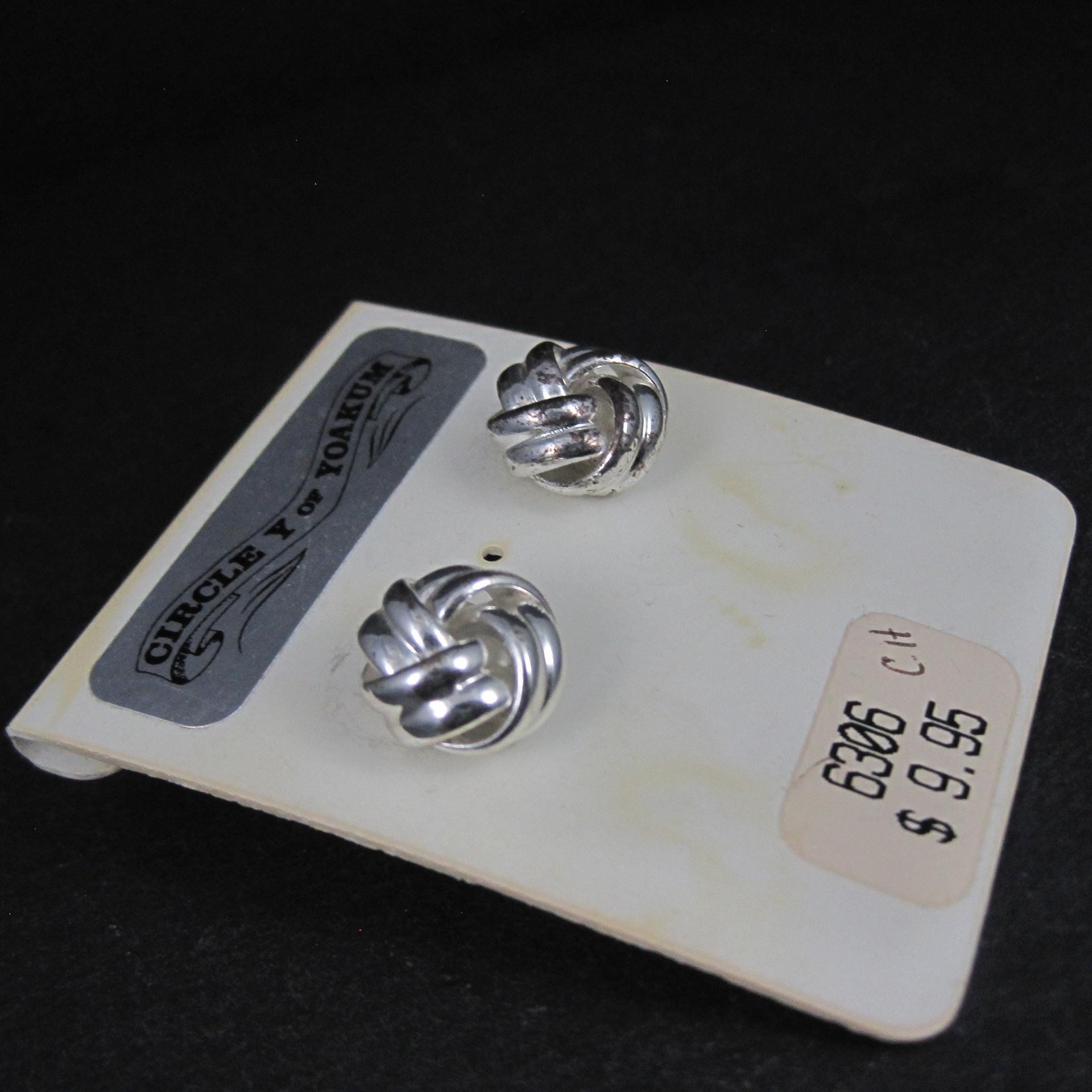Western Knot Earrings Silver Plated Circle Y of Yokum