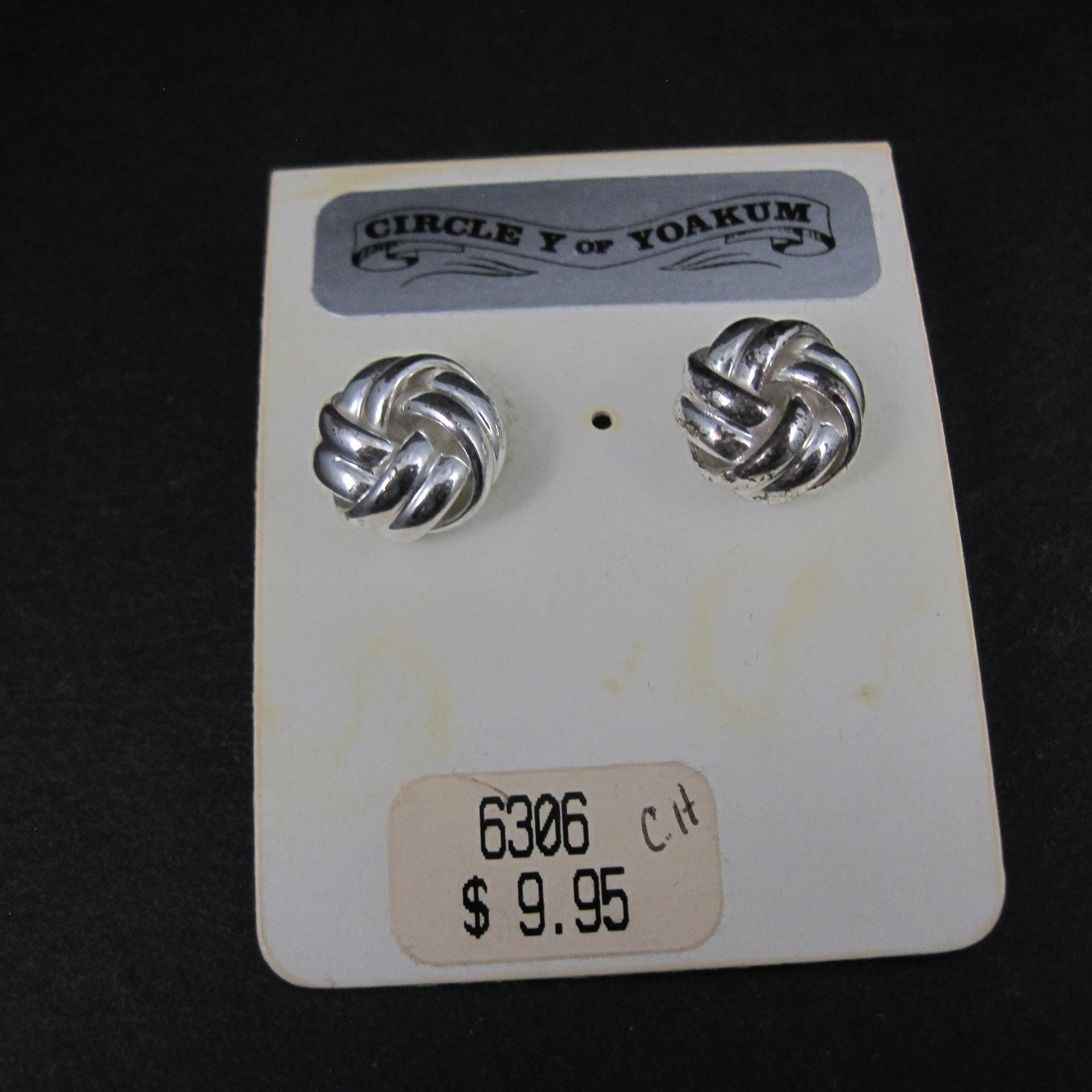 Western Knot Earrings Silver Plated Circle Y of Yokum