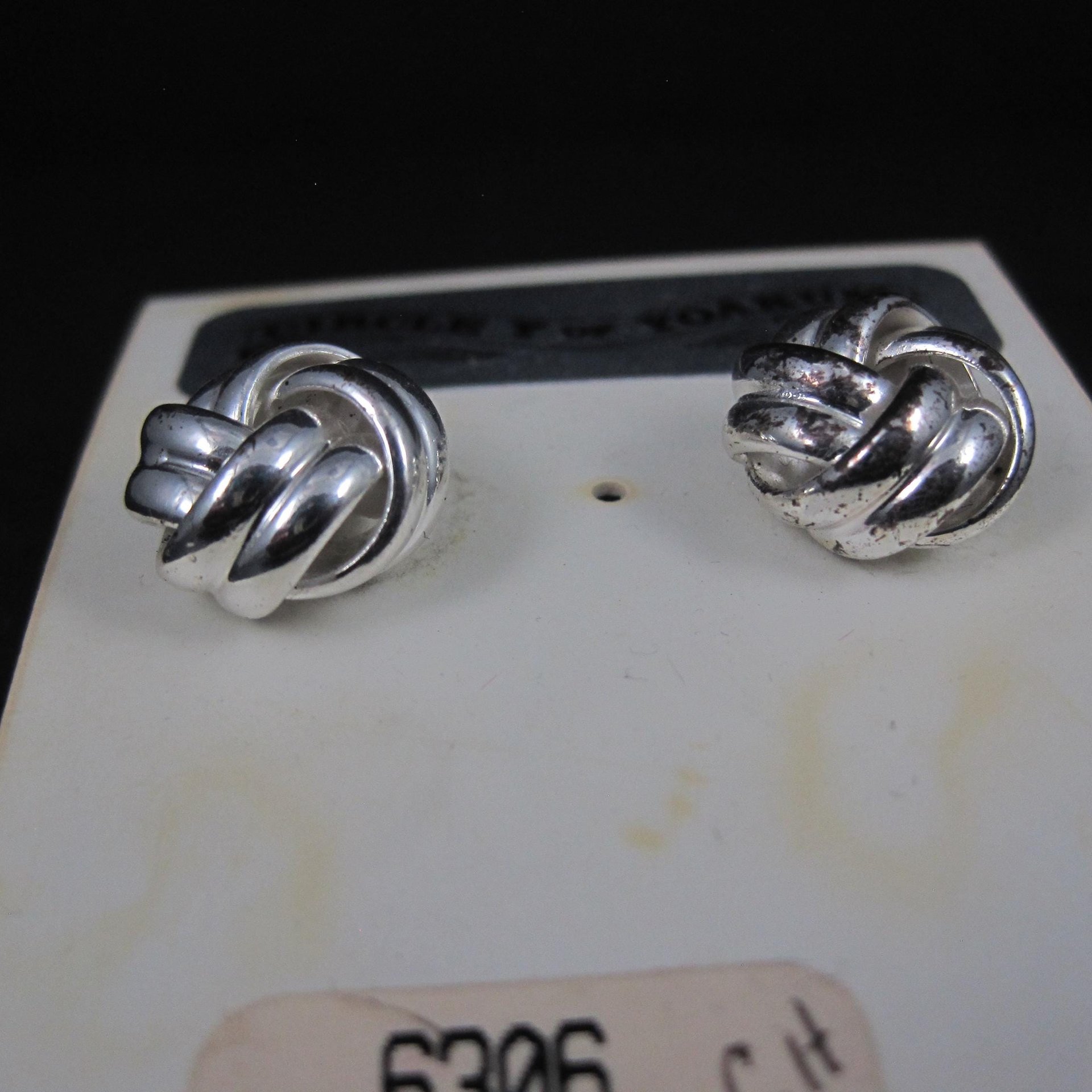 Western Knot Earrings Silver Plated Circle Y of Yokum