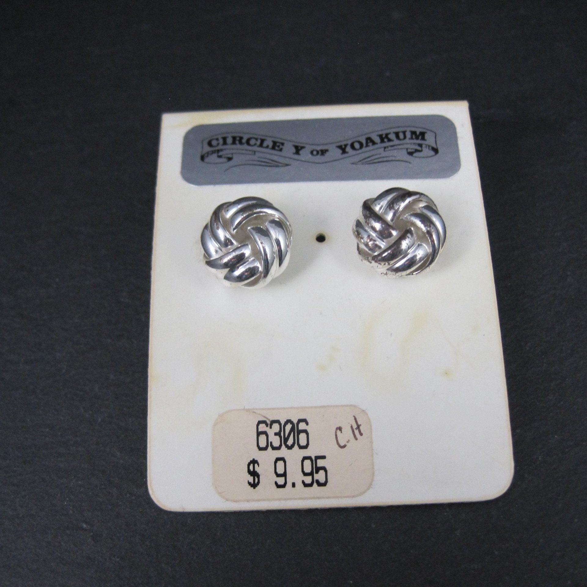 Western Knot Earrings Silver Plated Circle Y of Yokum