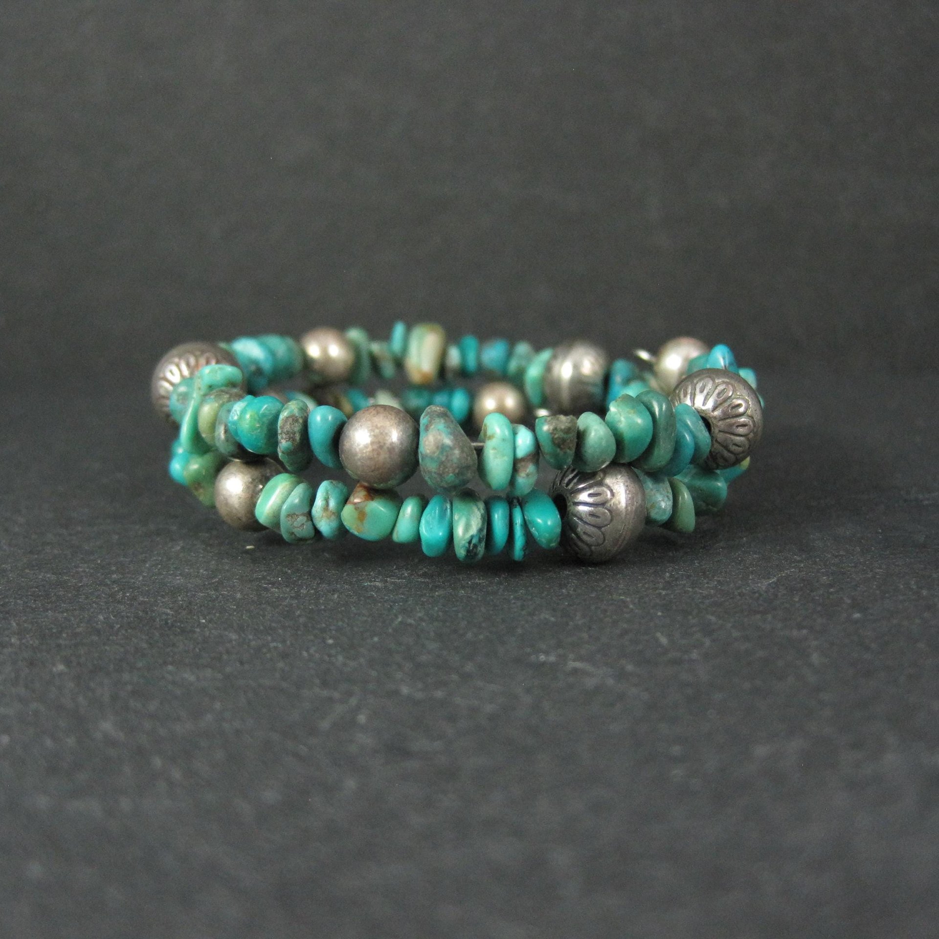 Natural Turquoise Coil Wrap Bracelet Relios