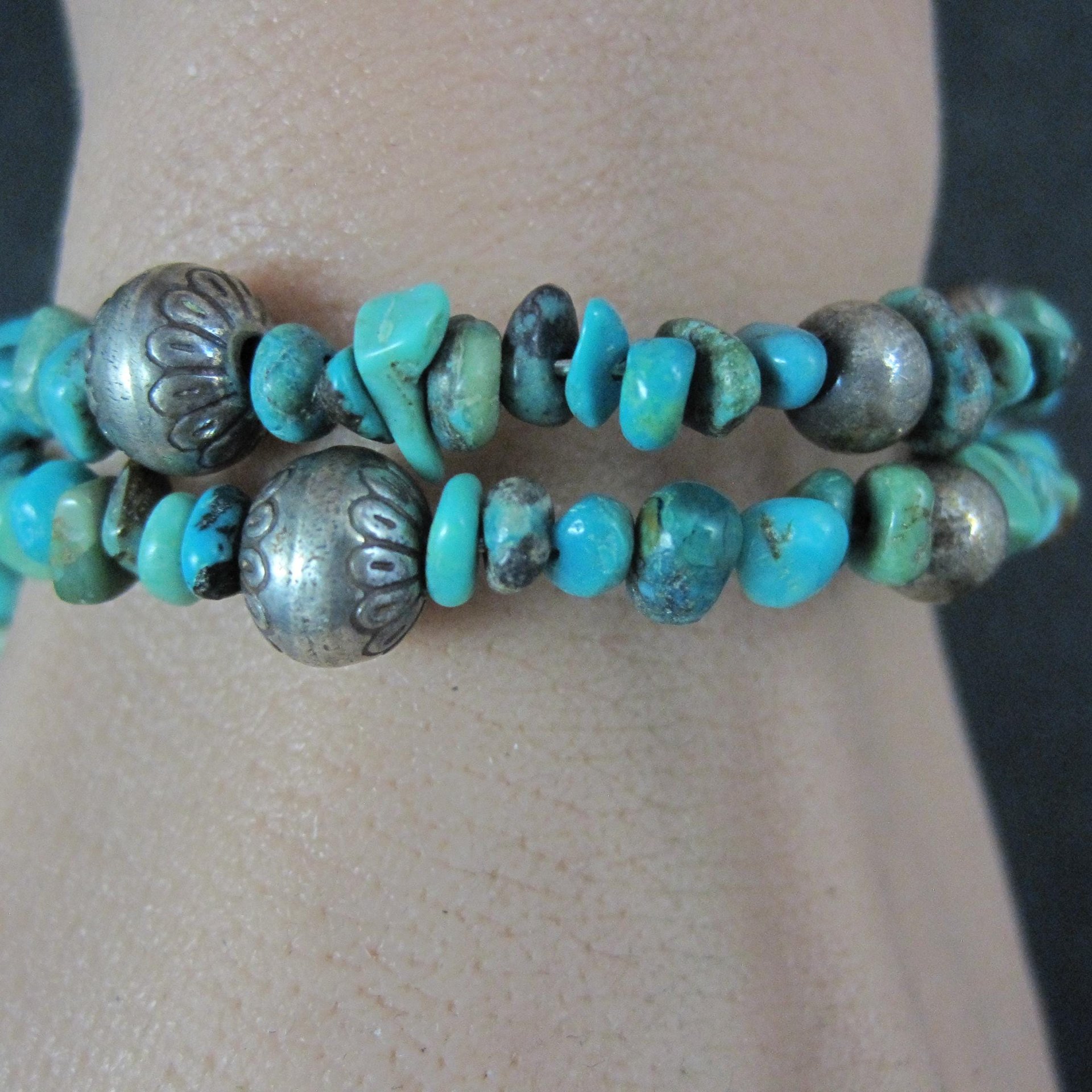 Natural Turquoise Coil Wrap Bracelet Relios