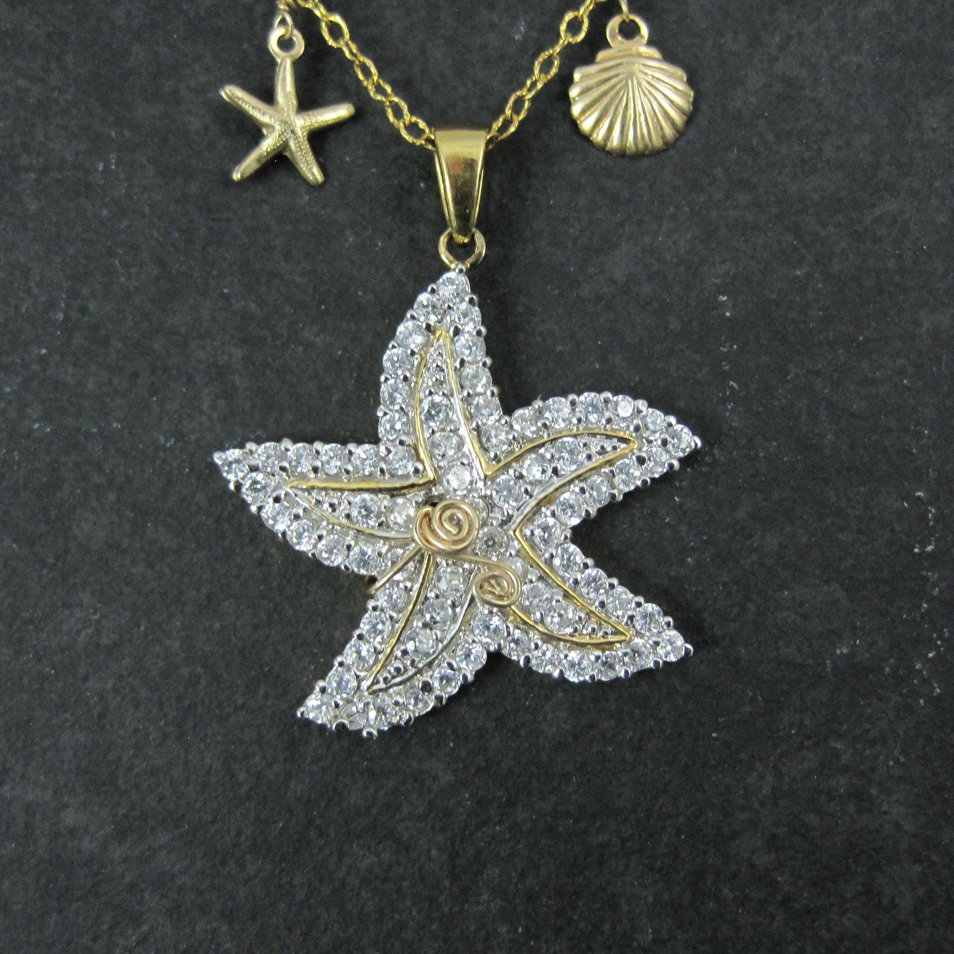 Vermeil Sterling Starfish Pendant Necklace