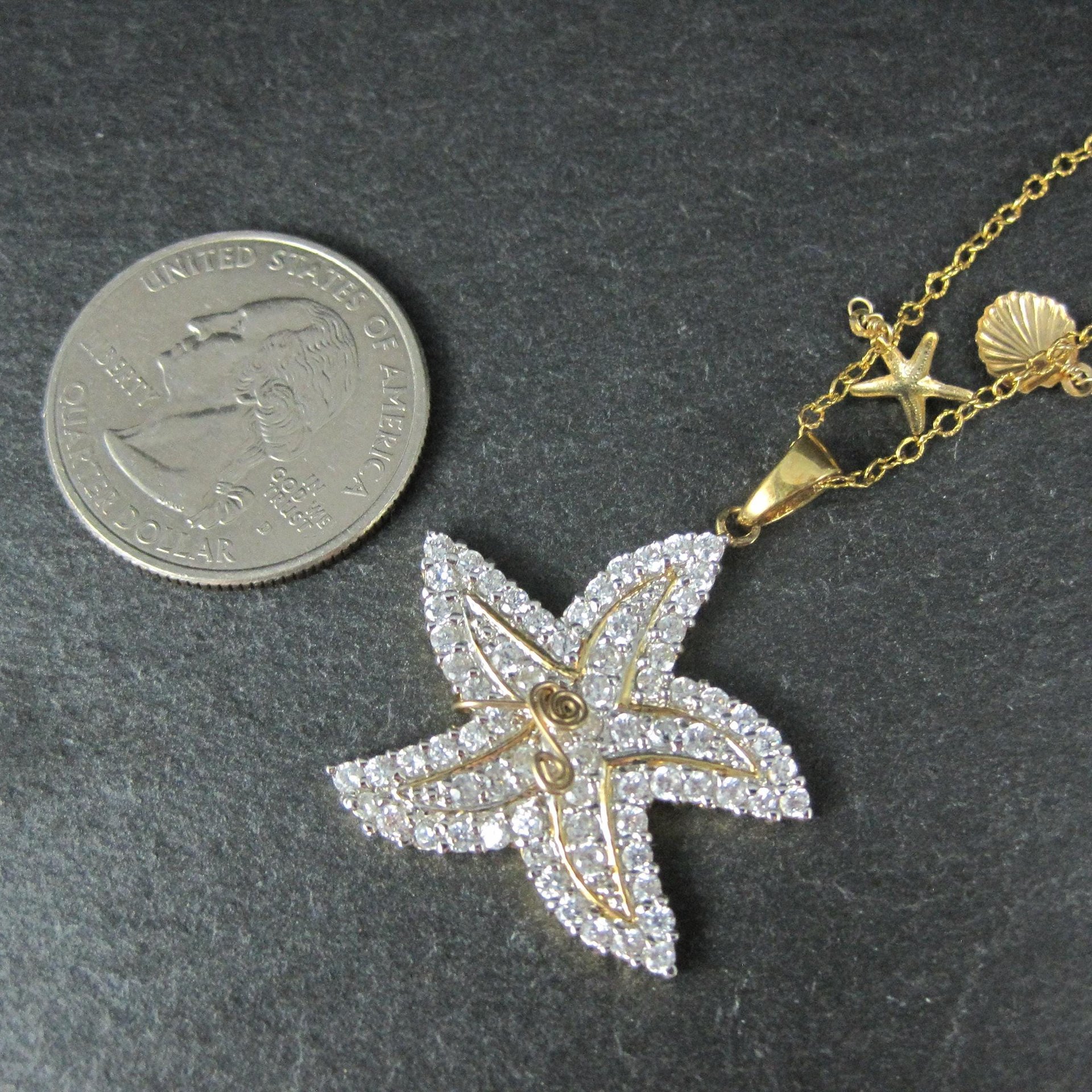 Vermeil Sterling Starfish Pendant Necklace