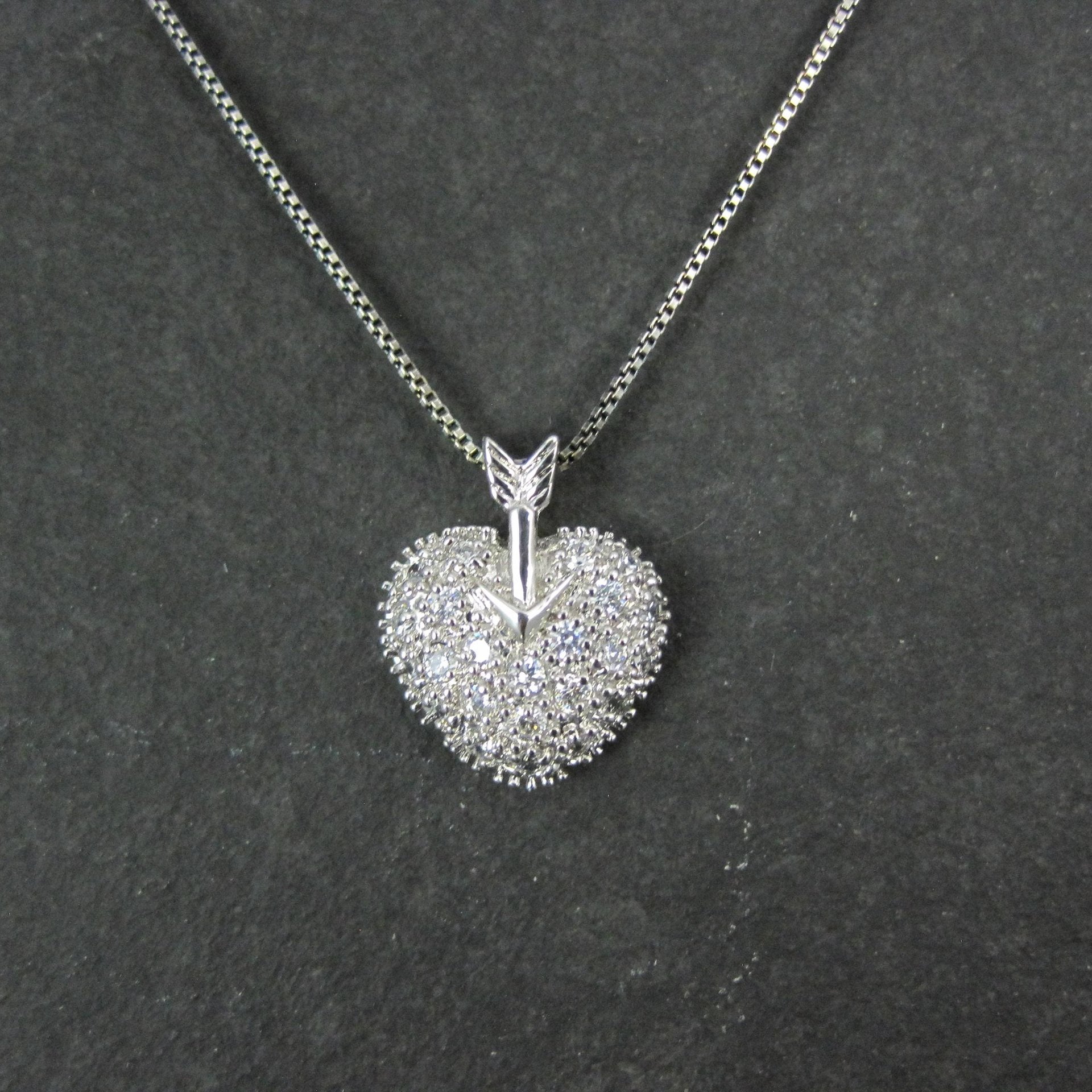 Sterling Silver Arrow Heart Pendant Necklace