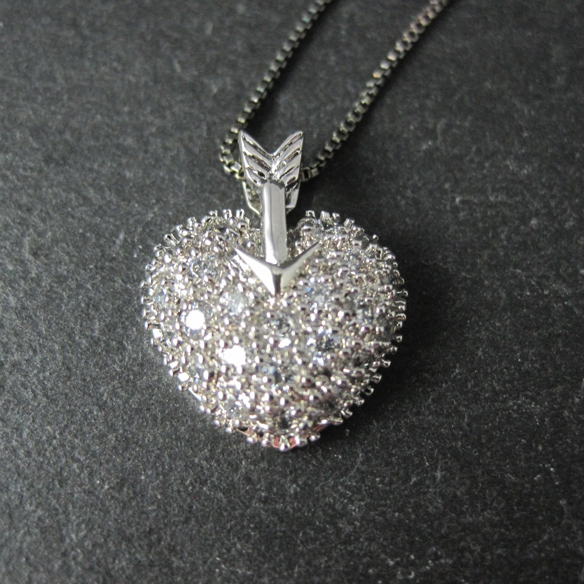 Sterling Silver Arrow Heart Pendant Necklace