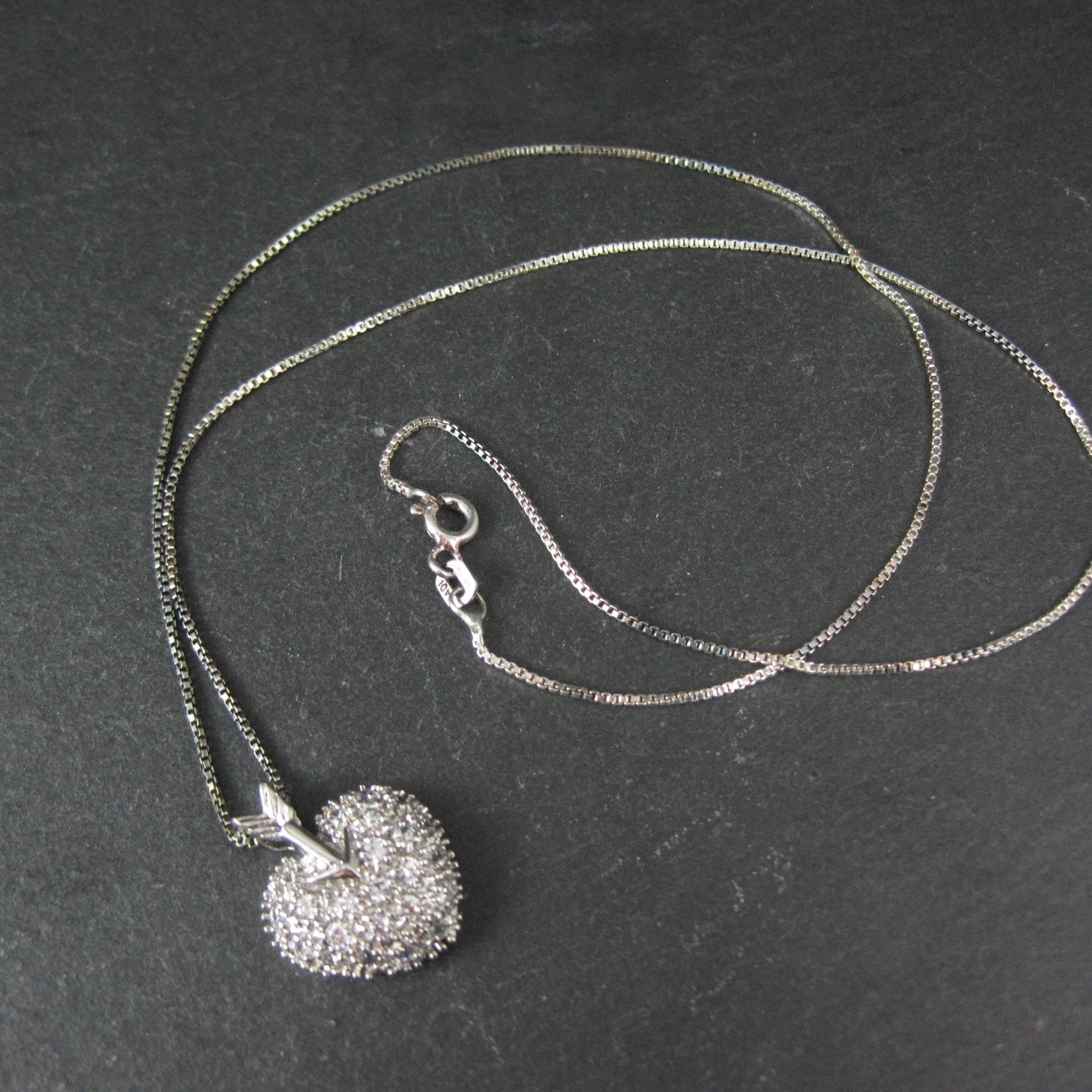 Sterling Silver Arrow Heart Pendant Necklace