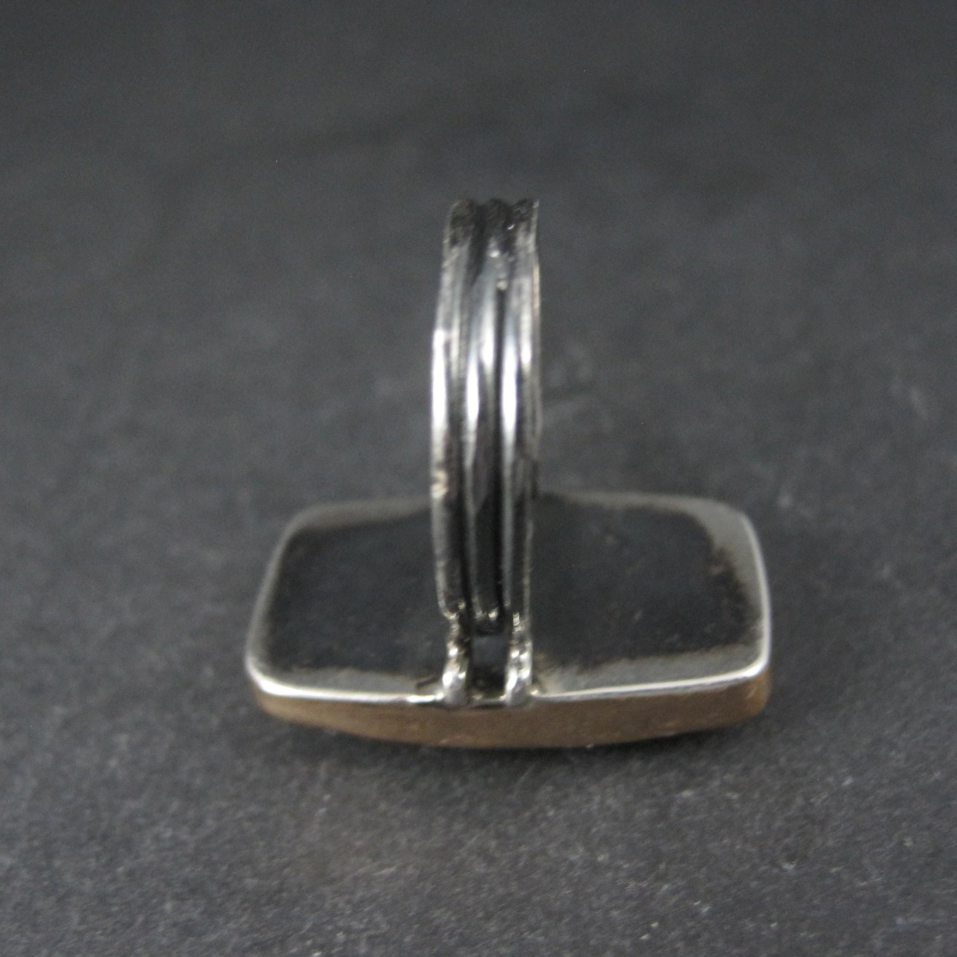 Large Vintage Sterling Tigers Eye Ring Size 7.5