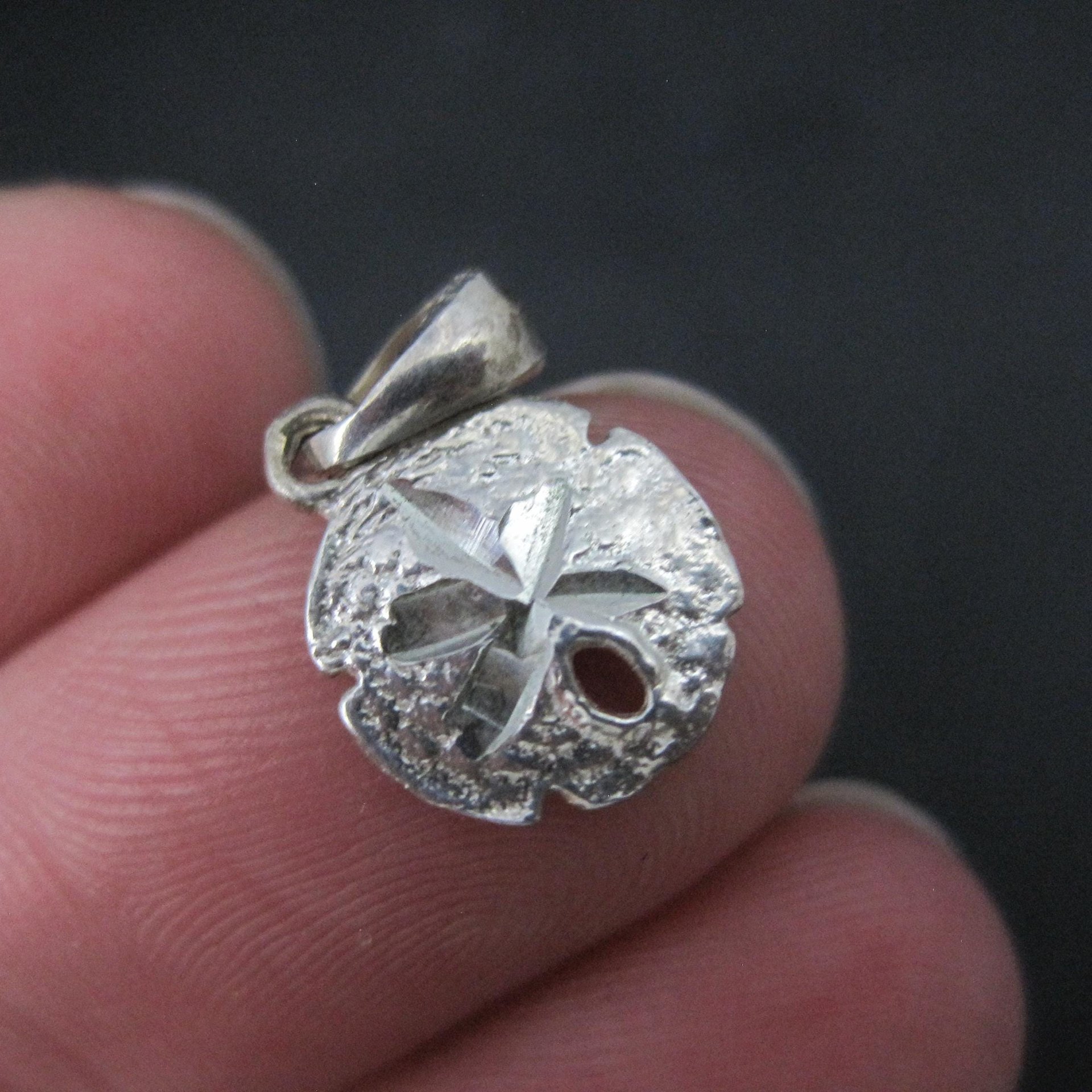 Small Vintage Sterling Sand Dollar Pendant