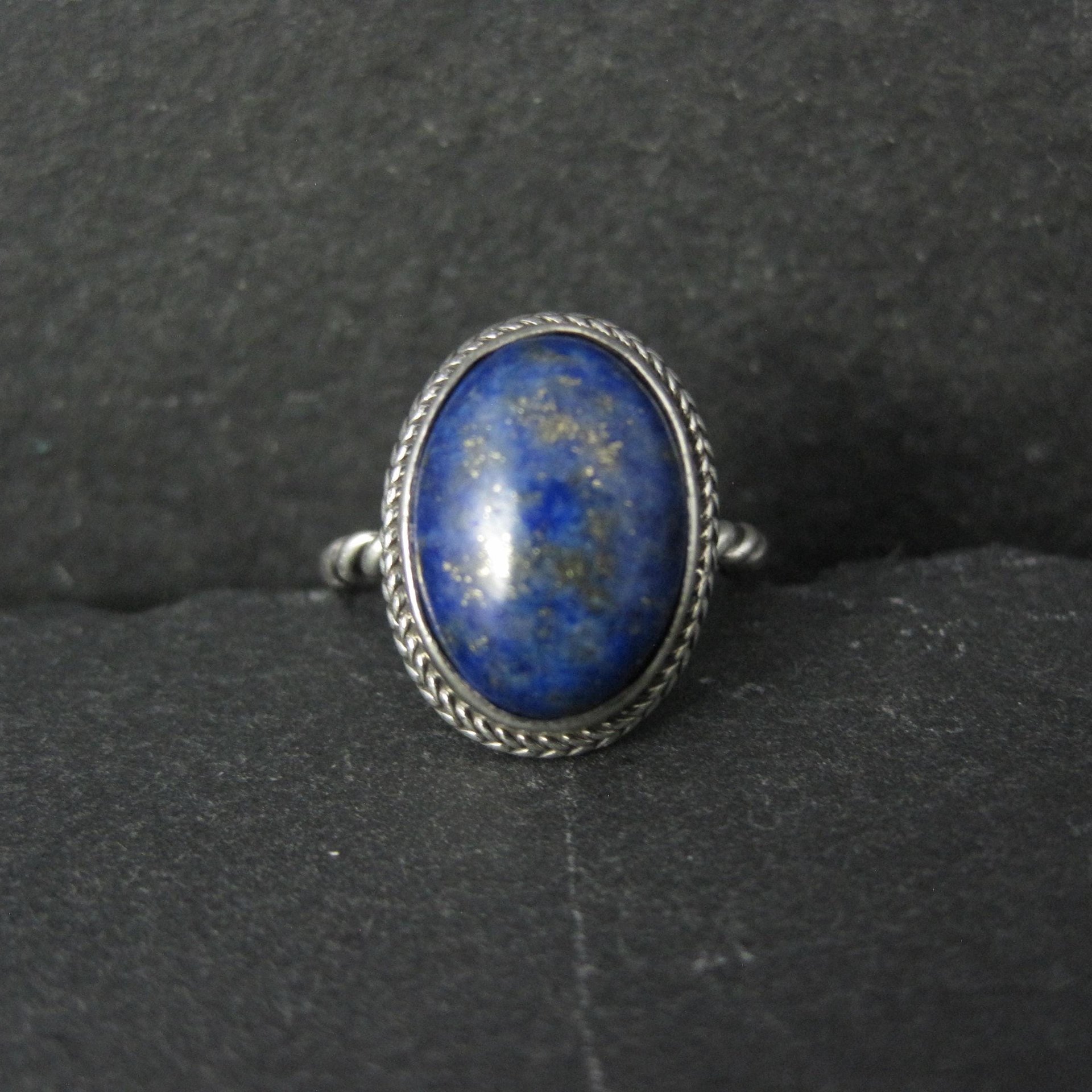 Simple Sterling Silver Lapis Lazuli Ring Size 6
