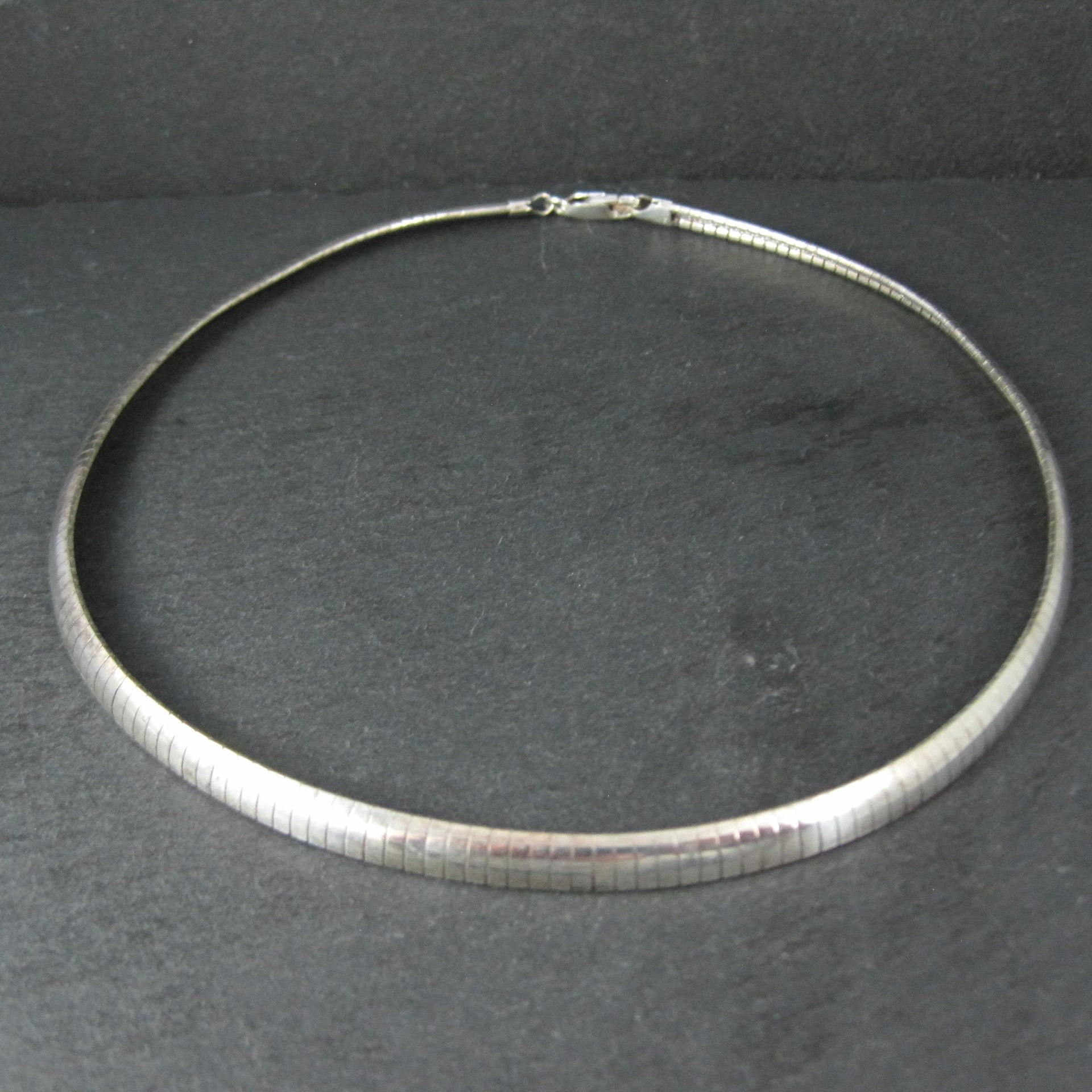 Sterling Silver 6mm Omega Chain Necklace 16" Vintage Italian