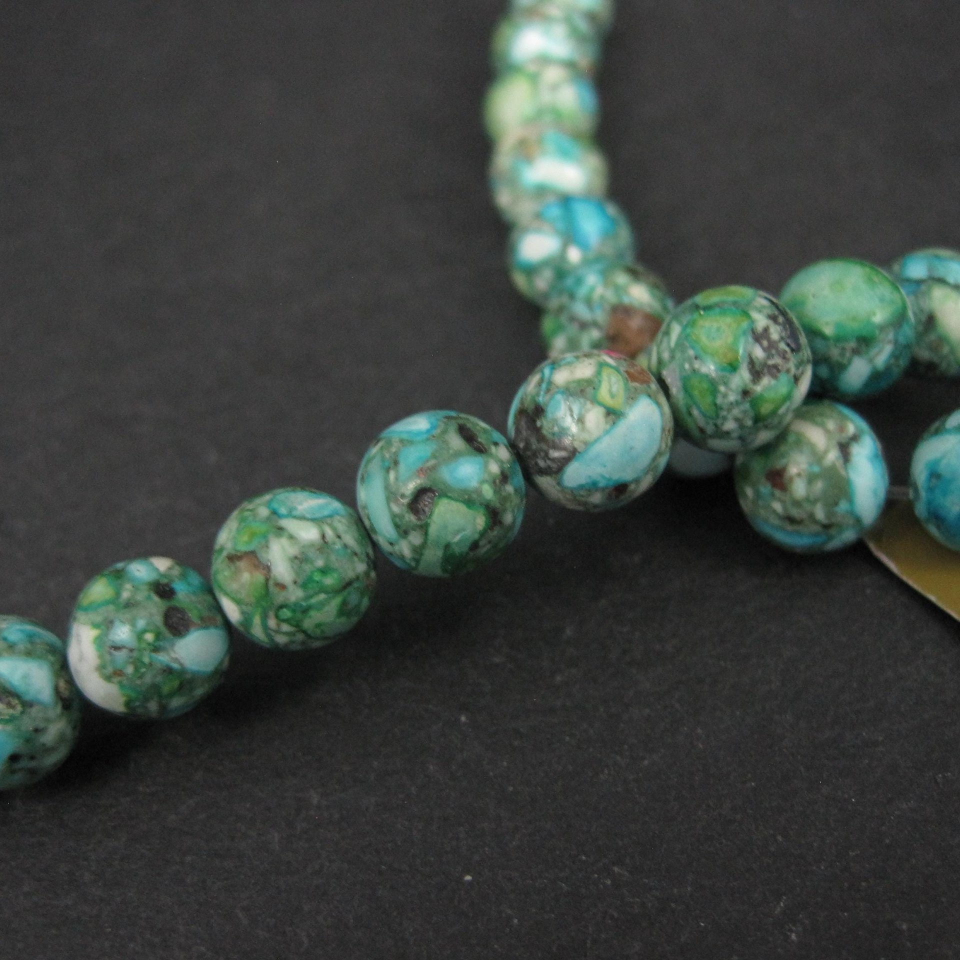 Reconstituted Turquoise Patchwork Beads 8mm