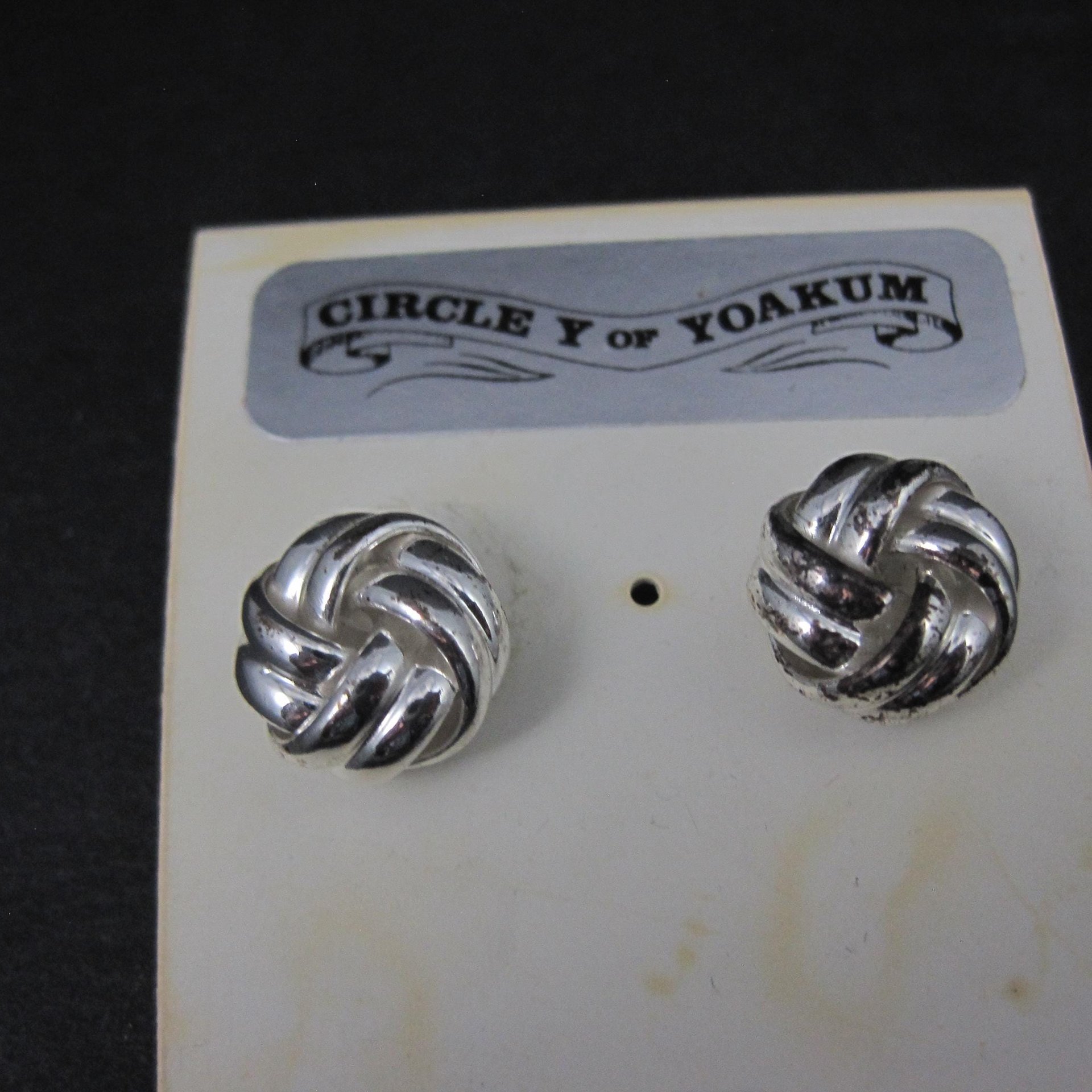 Western Knot Earrings Silver Plated Circle Y of Yokum