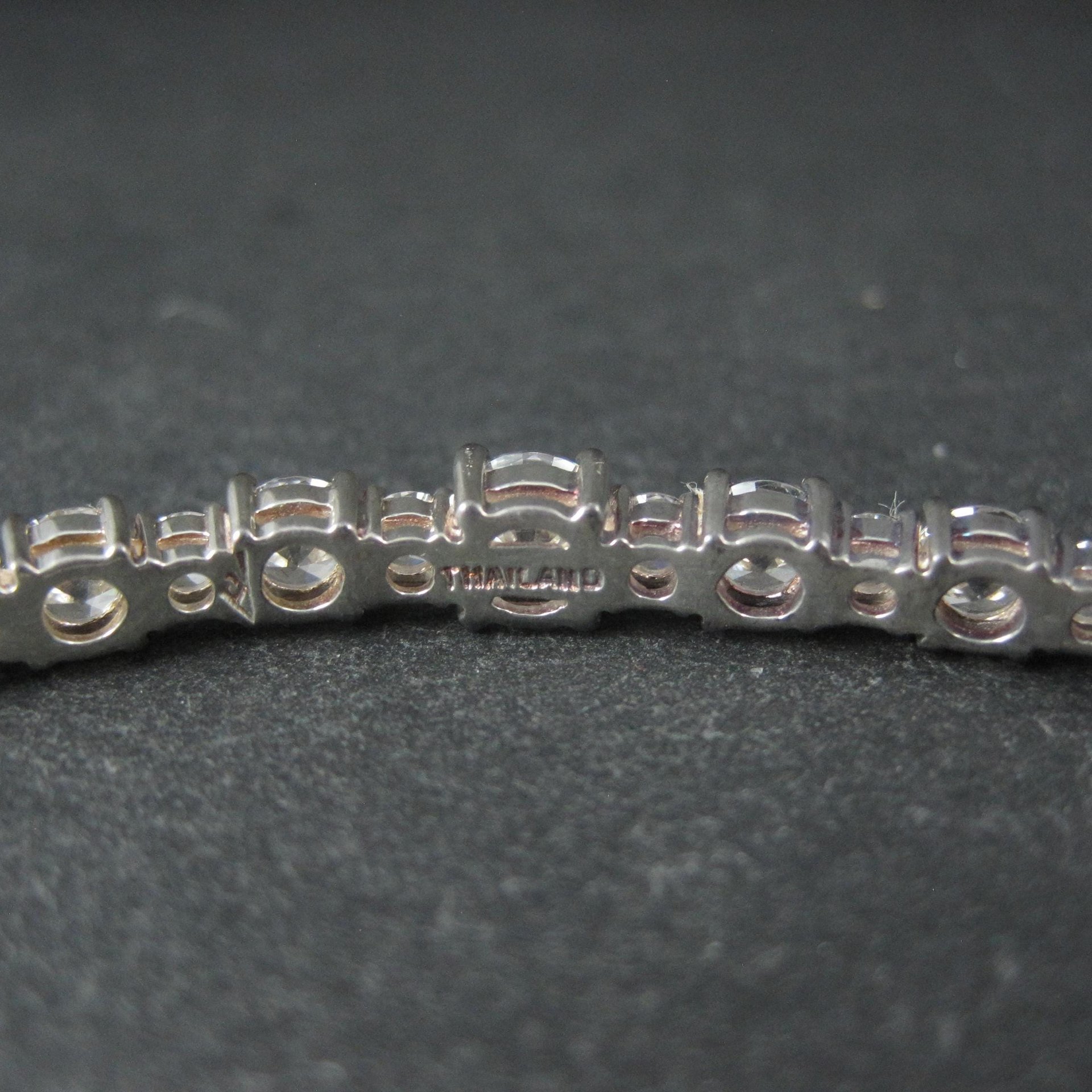 Sterling Silver Cubic Zirconia Bangle Bracelet 7 Inches