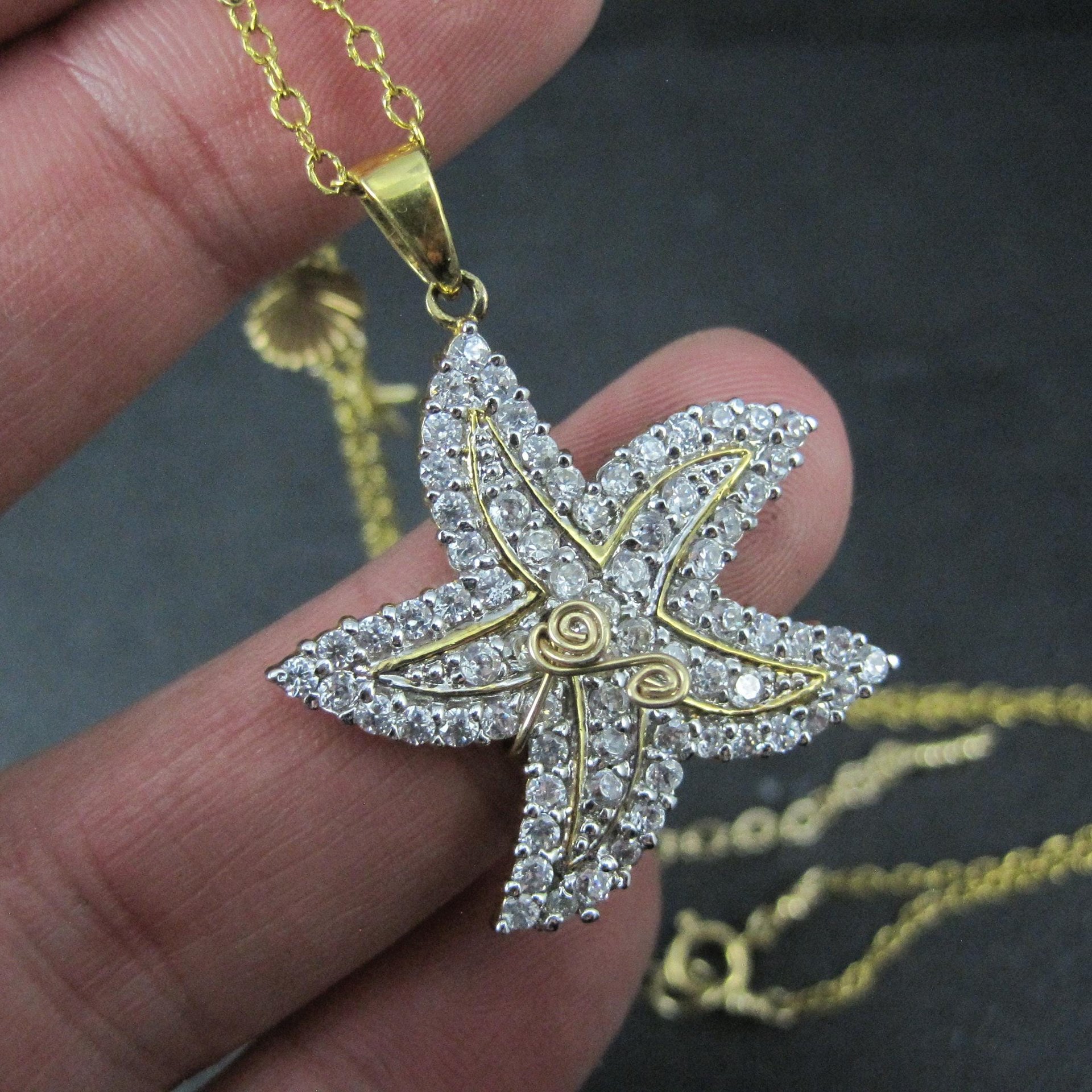 Vermeil Sterling Starfish Pendant Necklace
