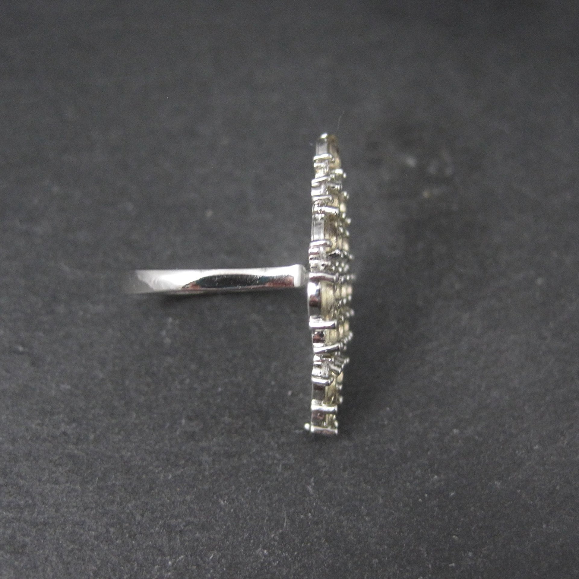 Estate Sterling Silver Smoky Cz Cocktail Ring Size 6
