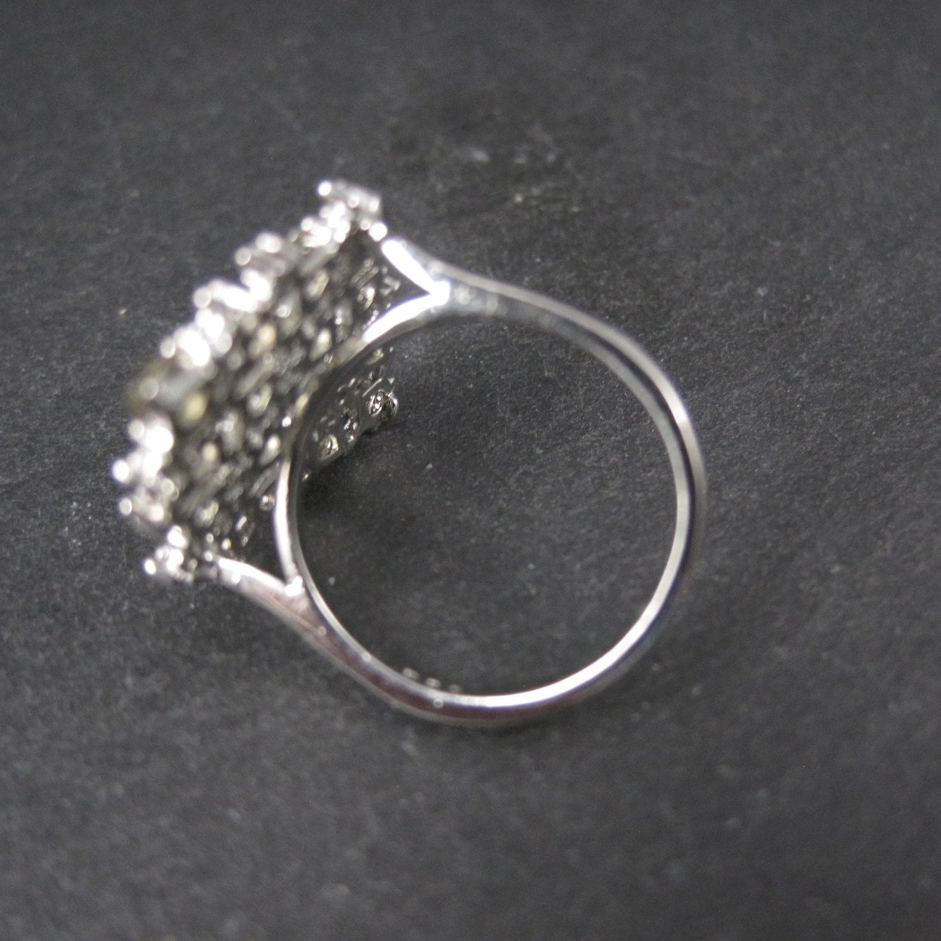 Estate Sterling Silver Smoky Cz Cocktail Ring Size 6