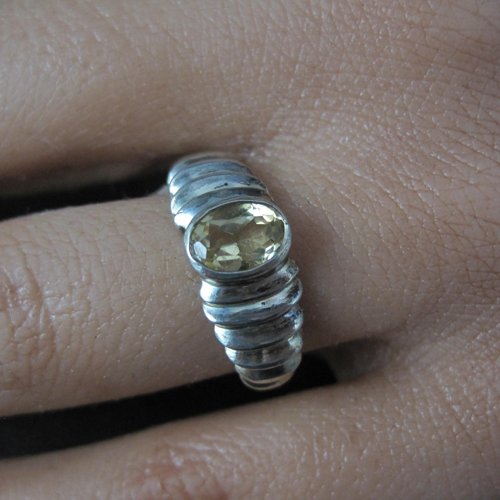Sterling Silver Citrine Ring Size 7