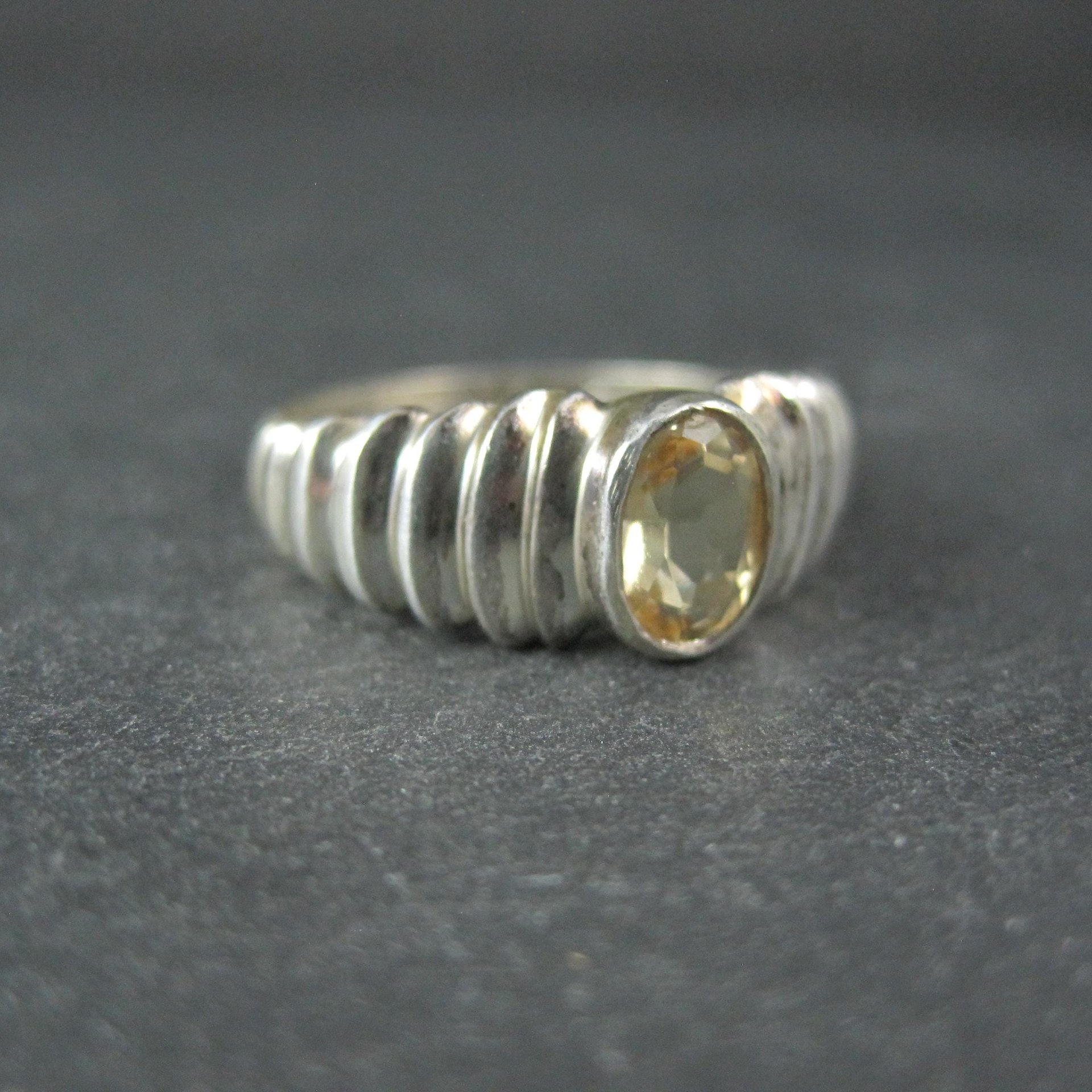 Sterling Silver Citrine Ring Size 7