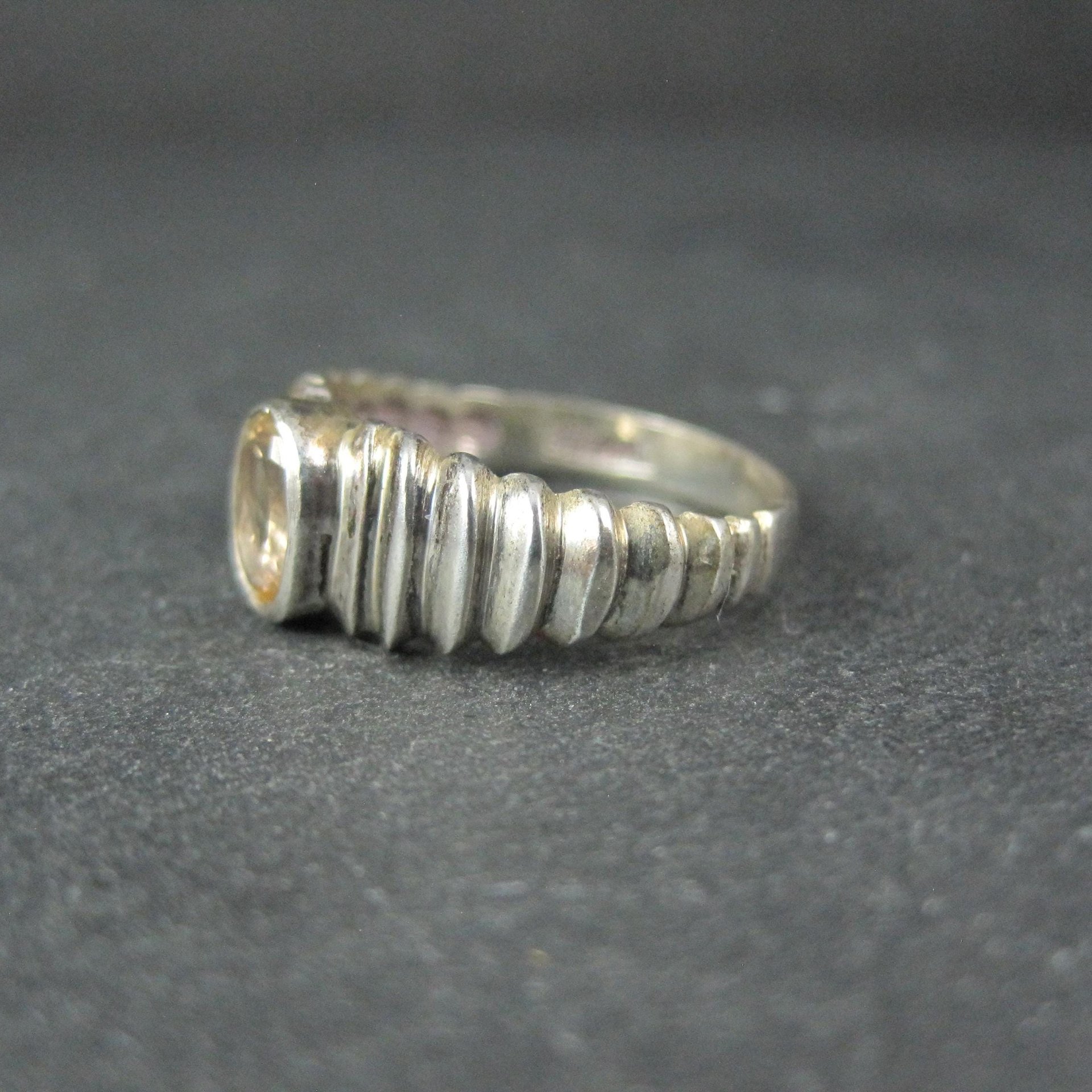 Sterling Silver Citrine Ring Size 7