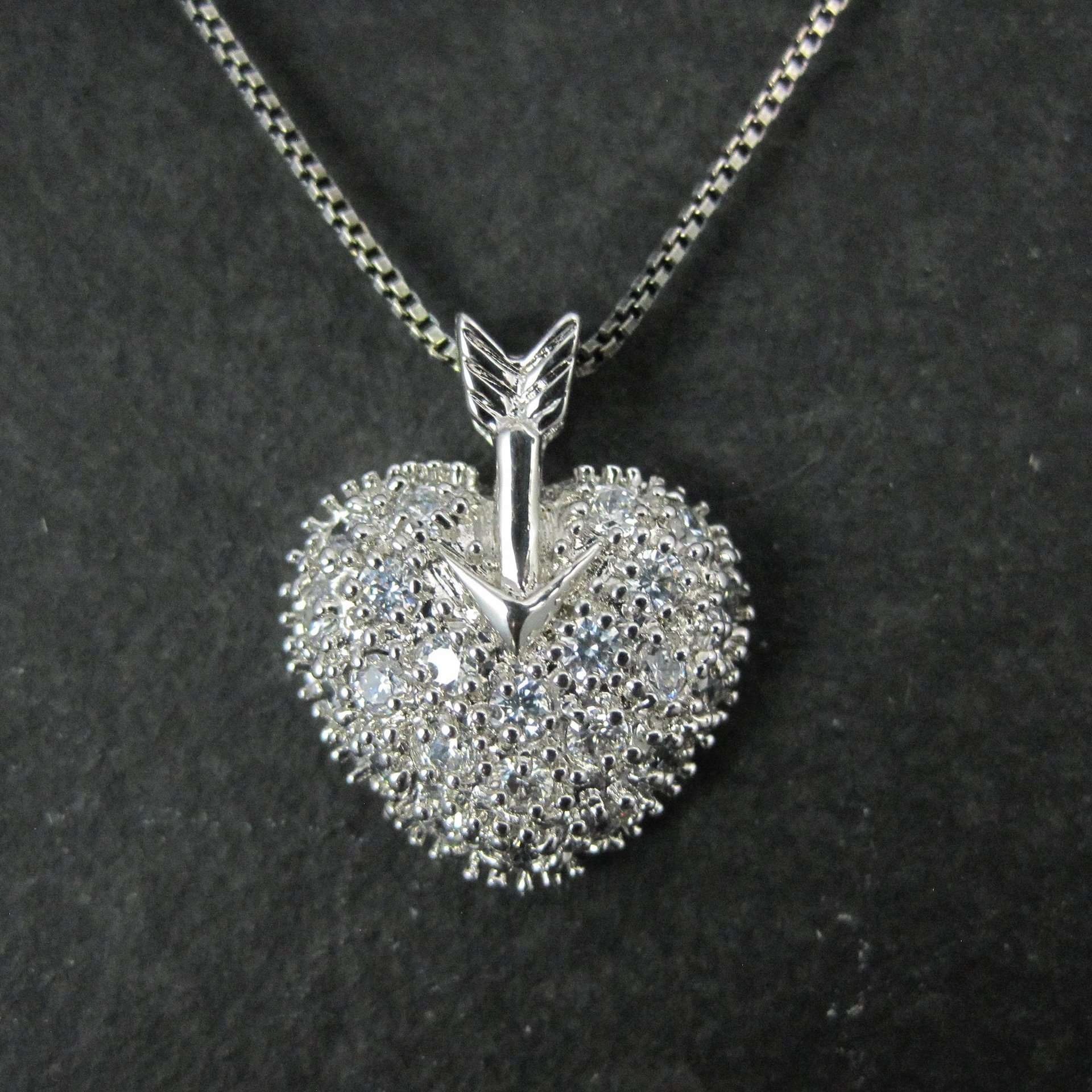 Sterling Silver Arrow Heart Pendant Necklace