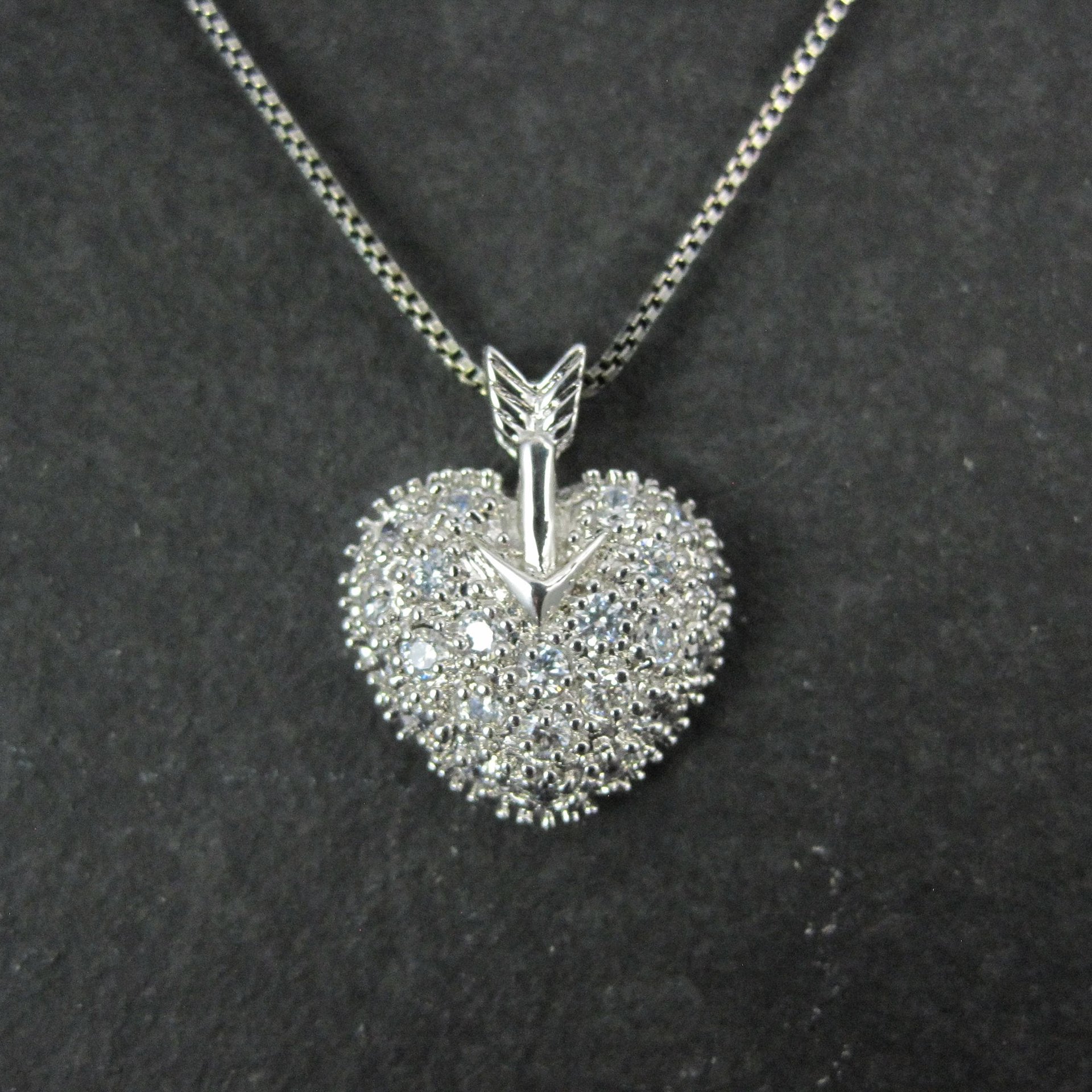 Sterling Silver Arrow Heart Pendant Necklace