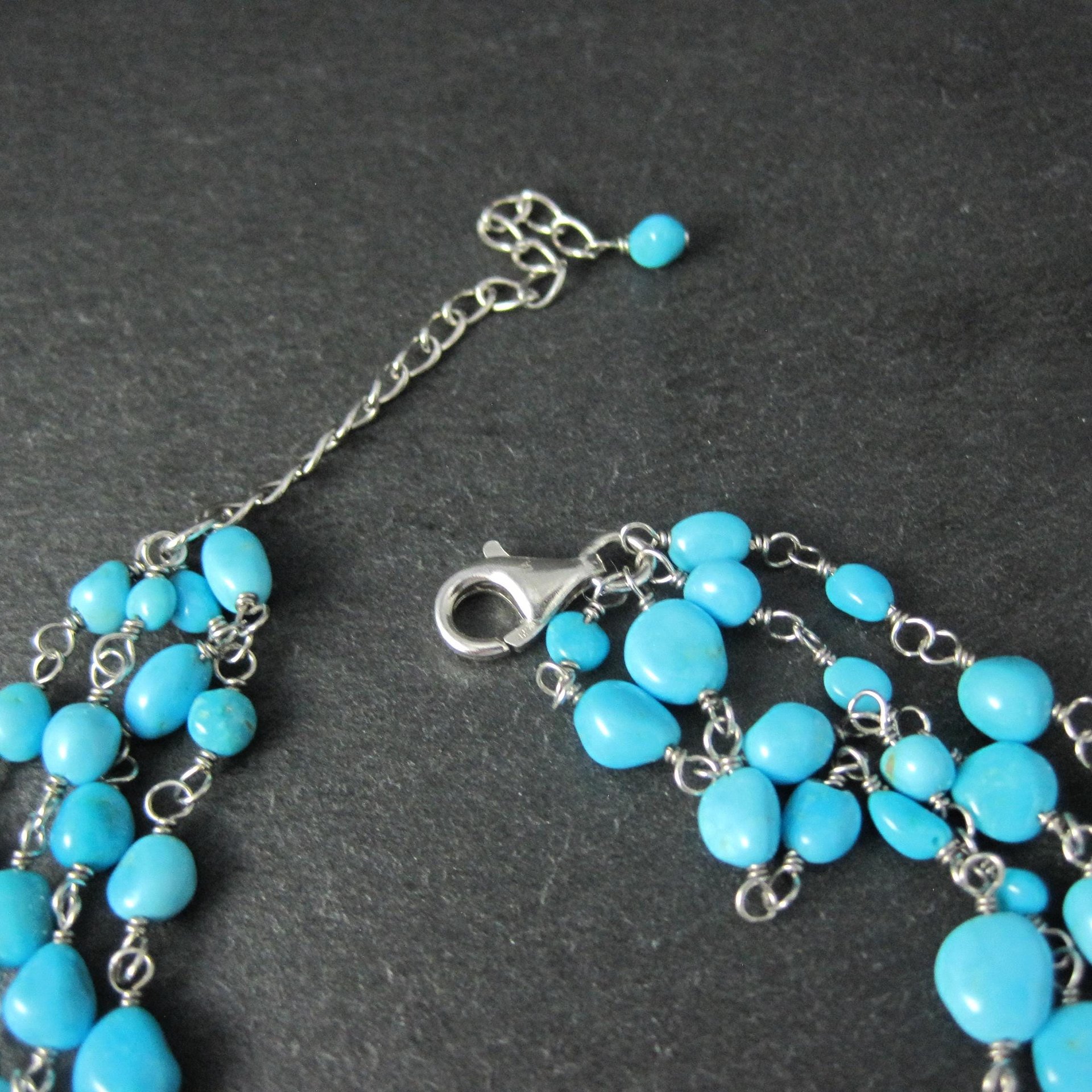 Sterling Silver 4 Strand Turquoise Bracelet