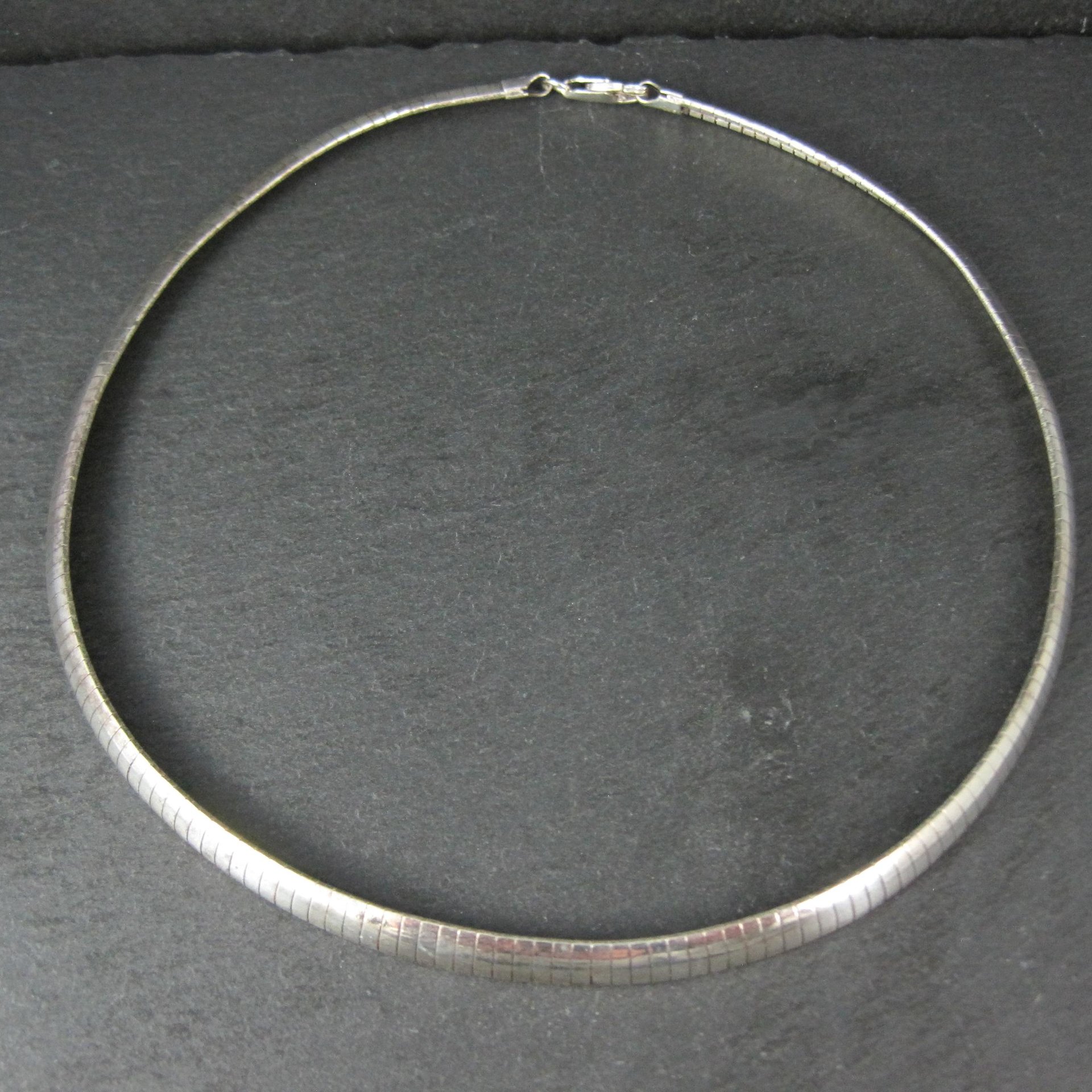 Sterling Silver 6mm Omega Chain Necklace 16" Vintage Italian