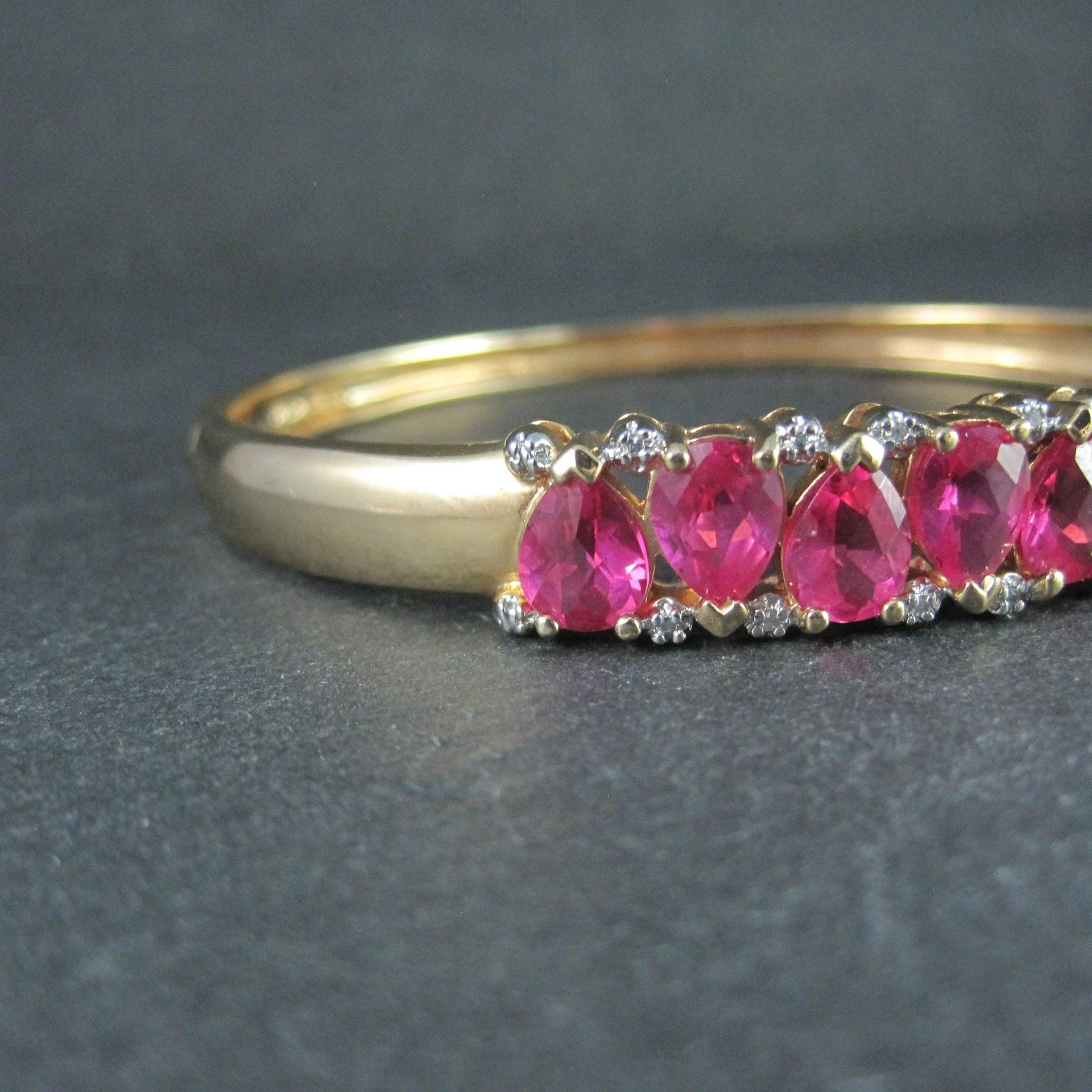 Rare Ross Simons Vermeil Sterling Pink Sapphire Bangle Bracelet